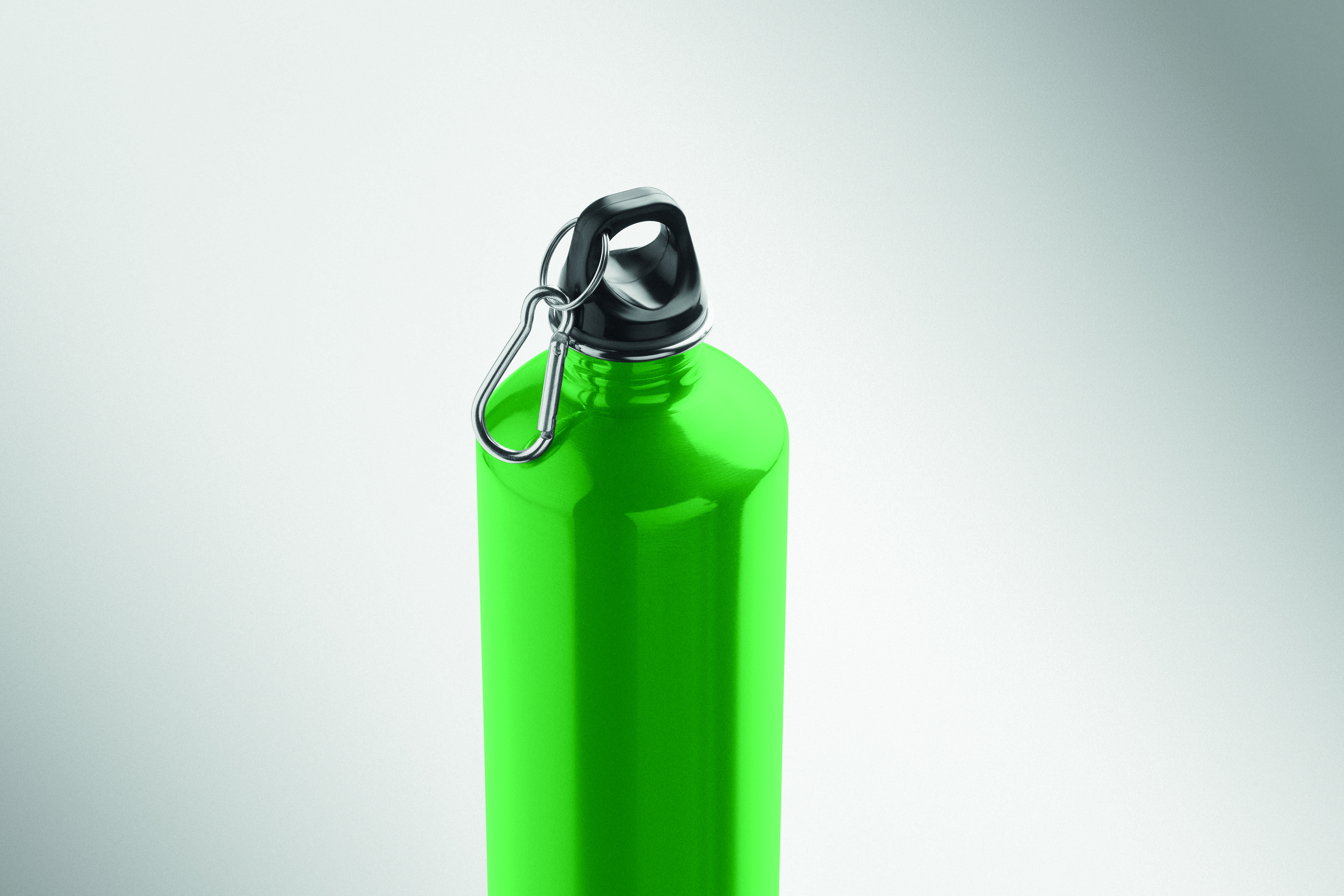 Edelstahl Trinkflasche 1000 ml einwandig mit Karabiner, bedruckbar