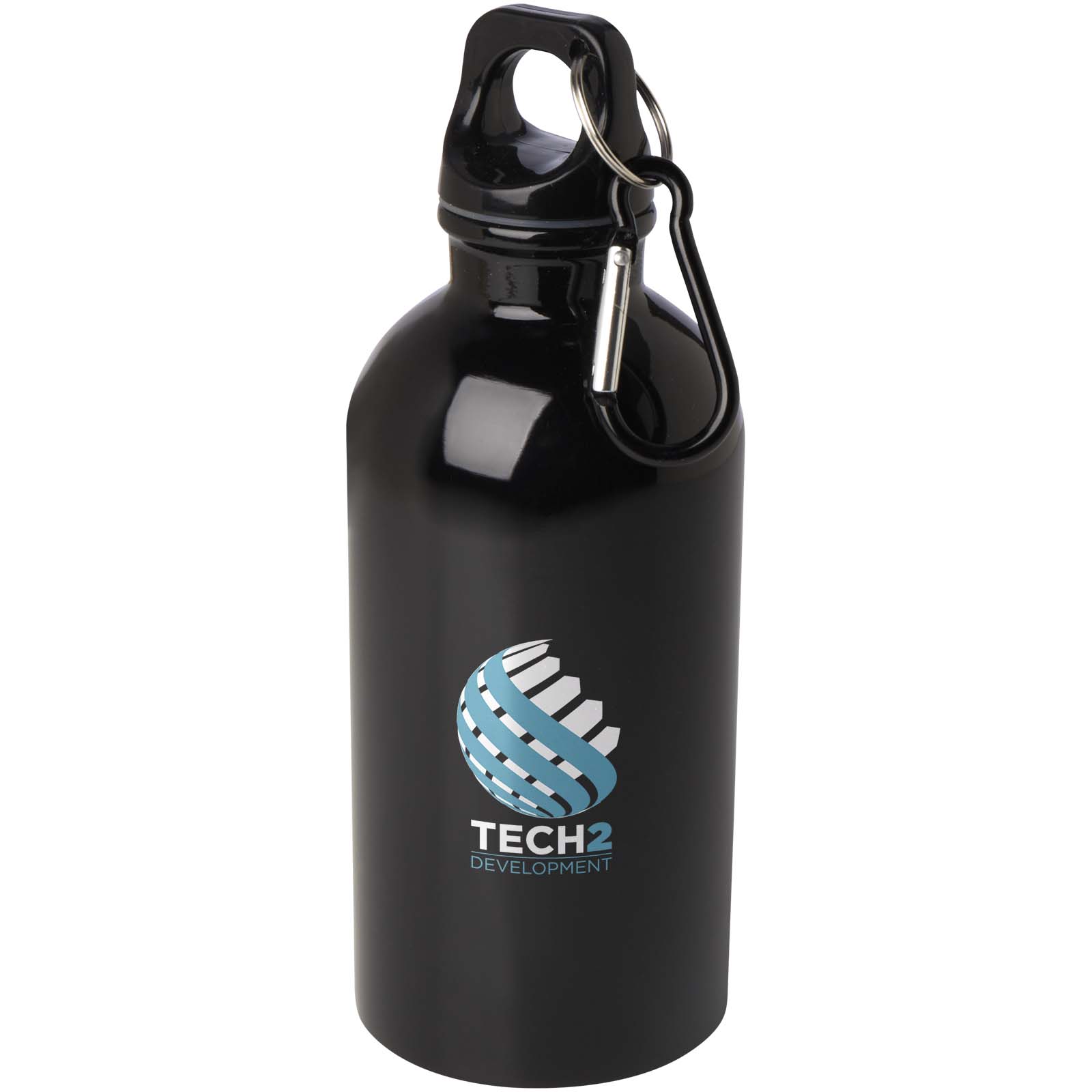 Edelstahl-Trinkflasche Oregon 400 ml, einwandig, mit Karabinerhaken