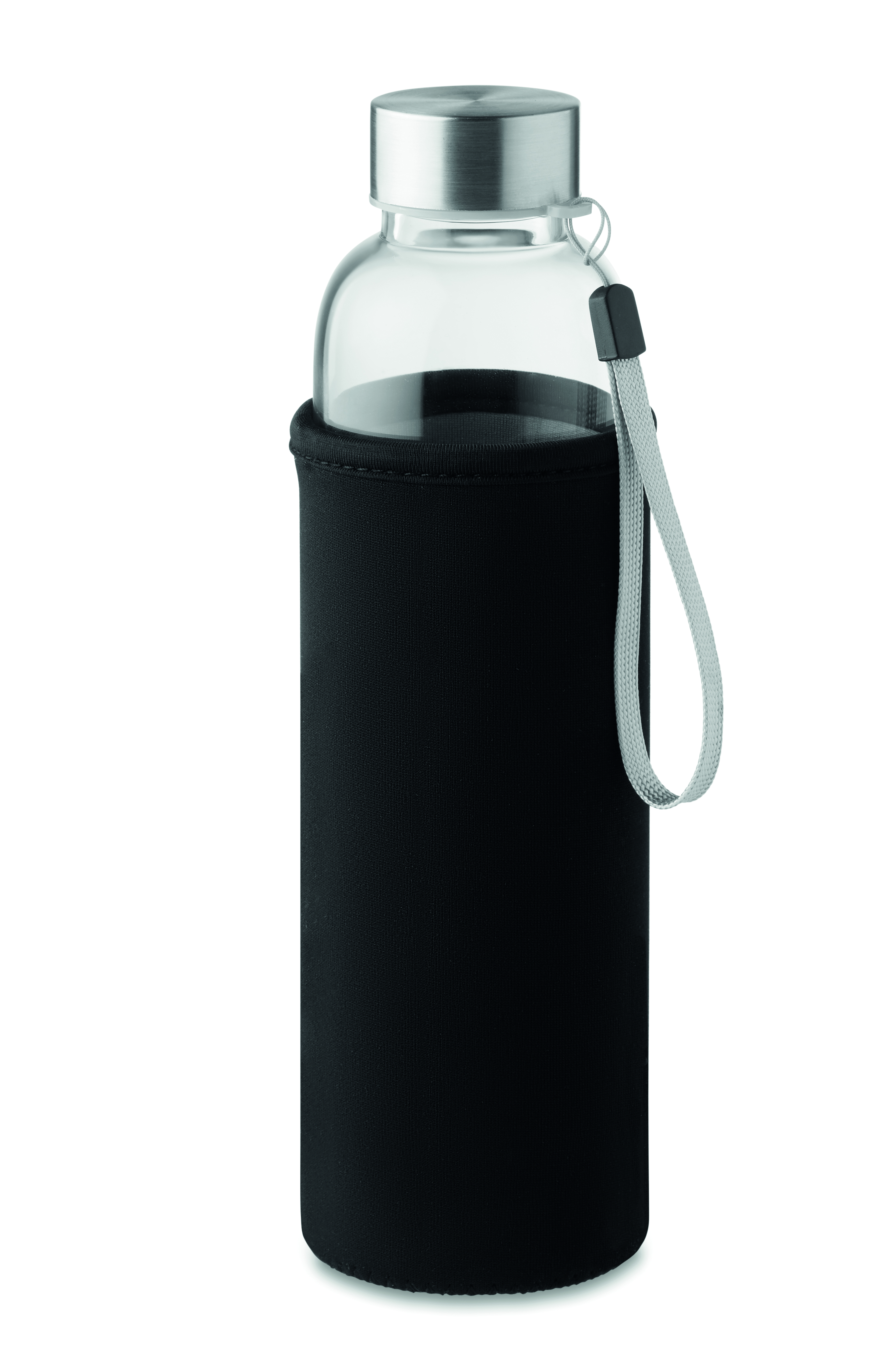 Glas-Trinkflasche UTAH TEA 500 ml mit Tee-Sieb & Schutzhülle, bedruckbar