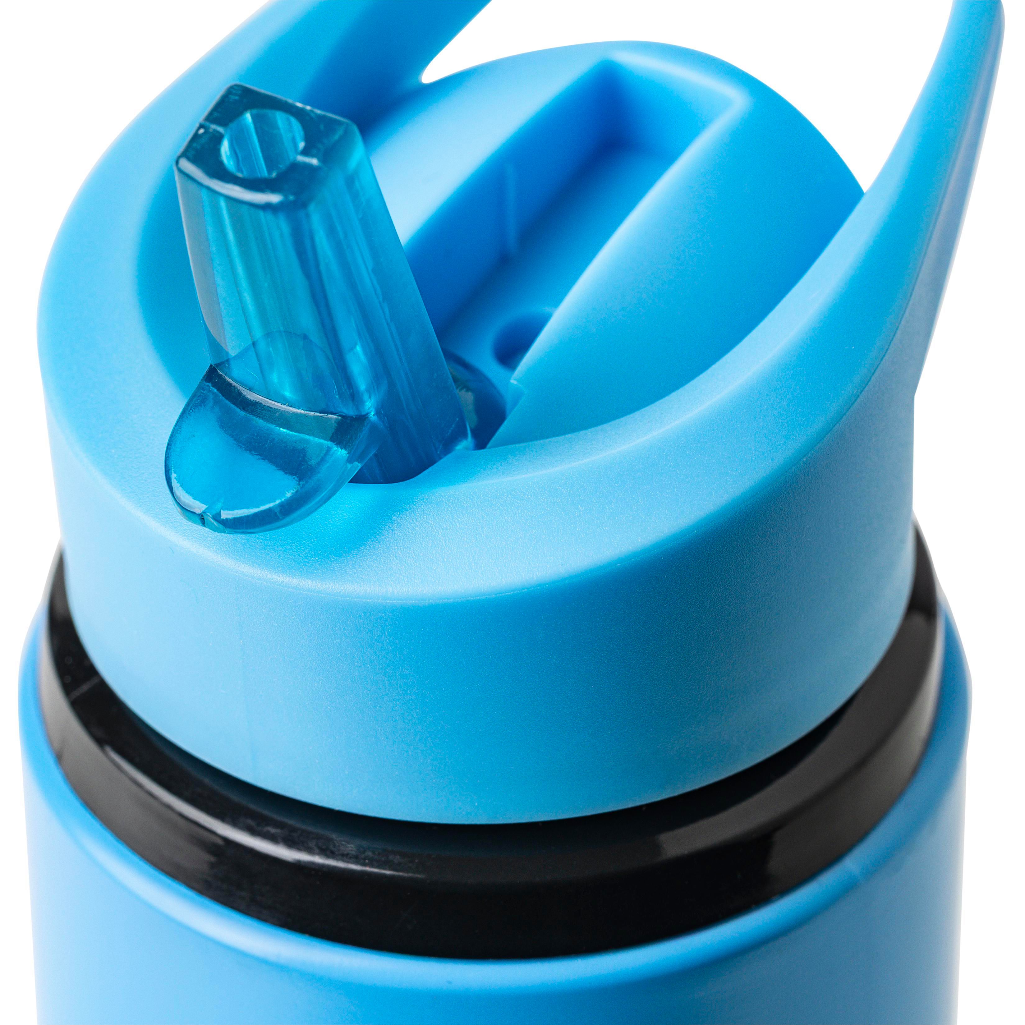 Trinkflasche Edelstahl 500 ml Zeno – recycelt, mit Strohhalm, bedruckbar