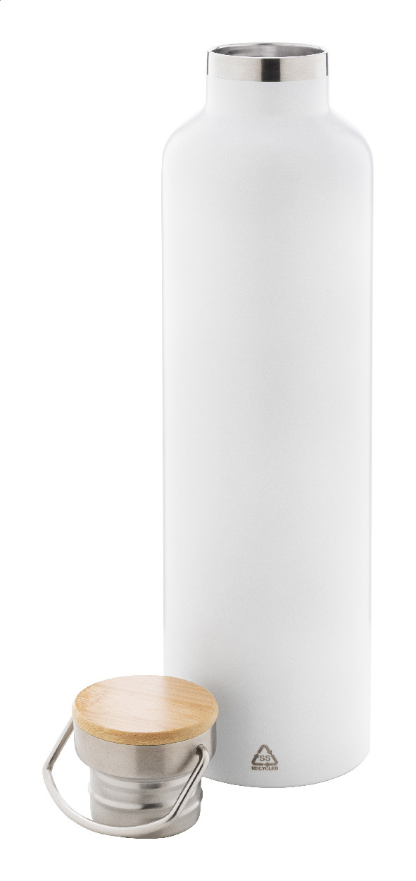 Isolierflasche 1000 ml – Edelstahl, doppelwandig, Bambusdeckel