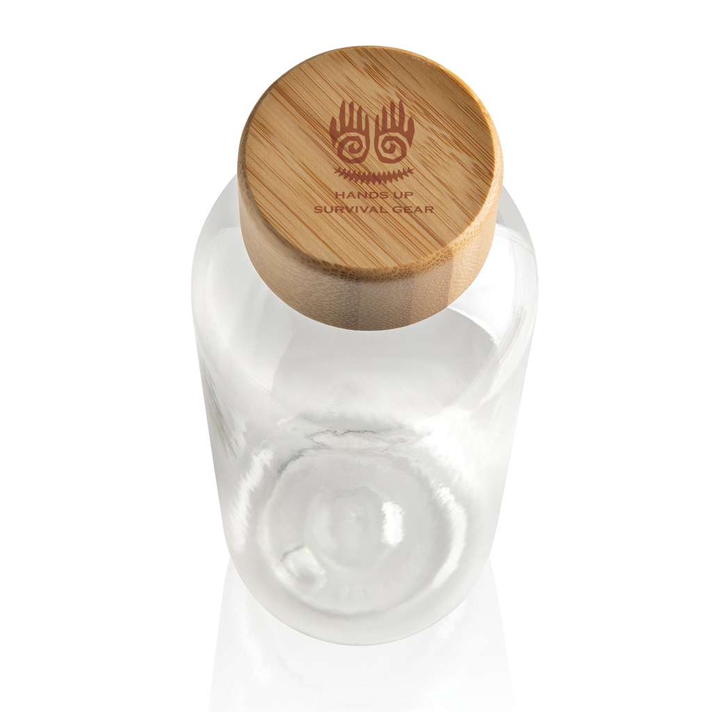 rPET Trinkflasche 660ml mit Bambus-Deckel zum Bedrucken | RCS