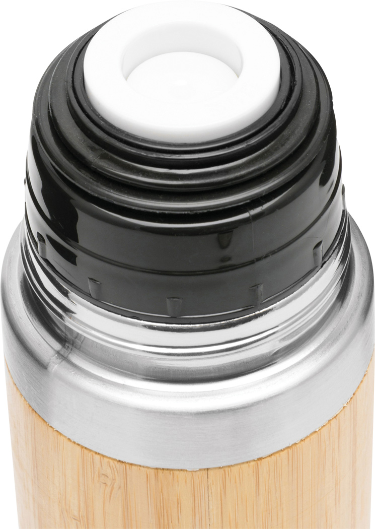 Vakuum-Isolierkanne BAMBOO SPACE - Edelstahl, Bambus, 450 ml, bedruckbar