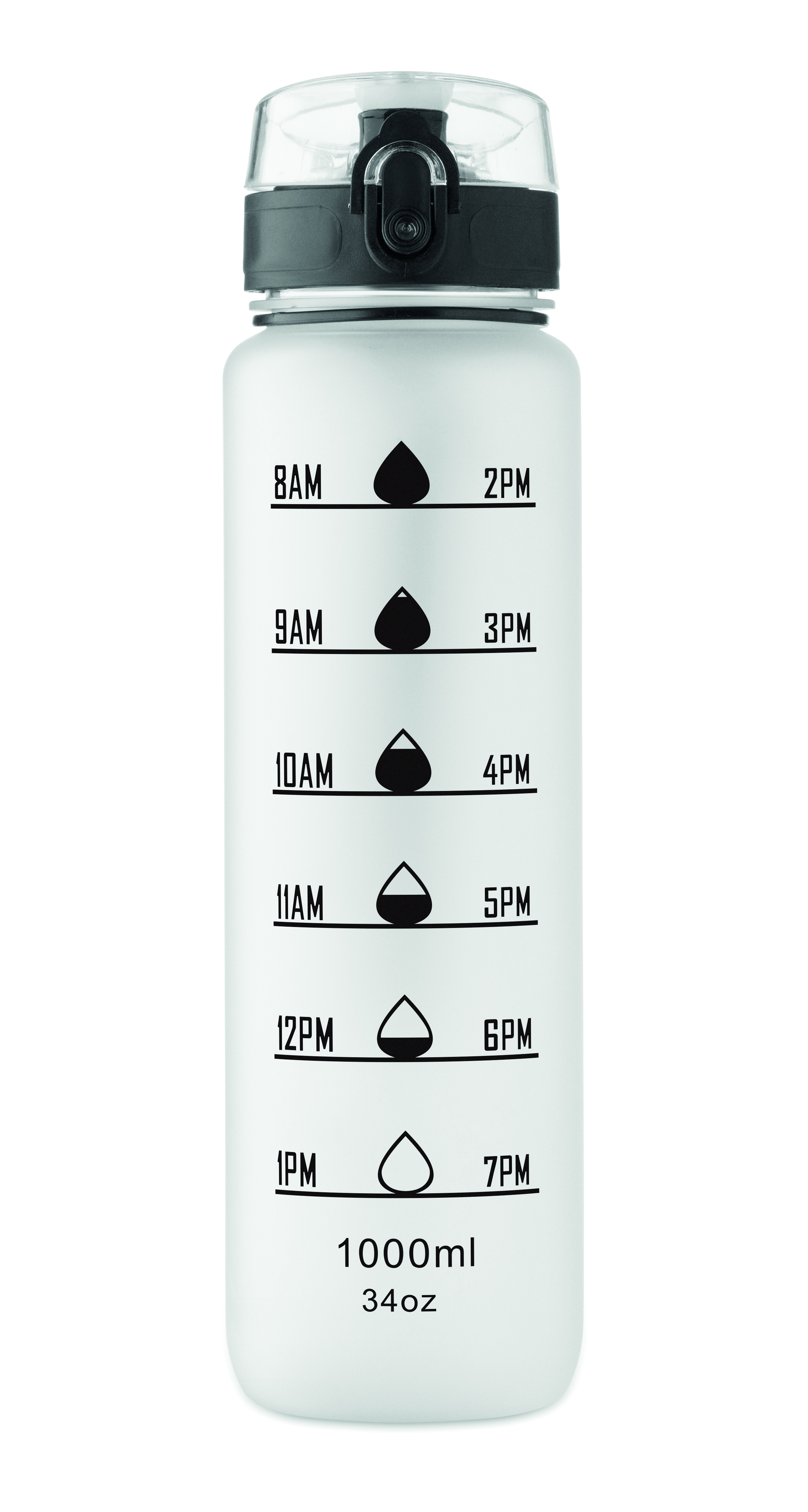Sport-Trinkflasche RPET 1L ISFORDEN MARK – bedruckbar, mit Trageriemen