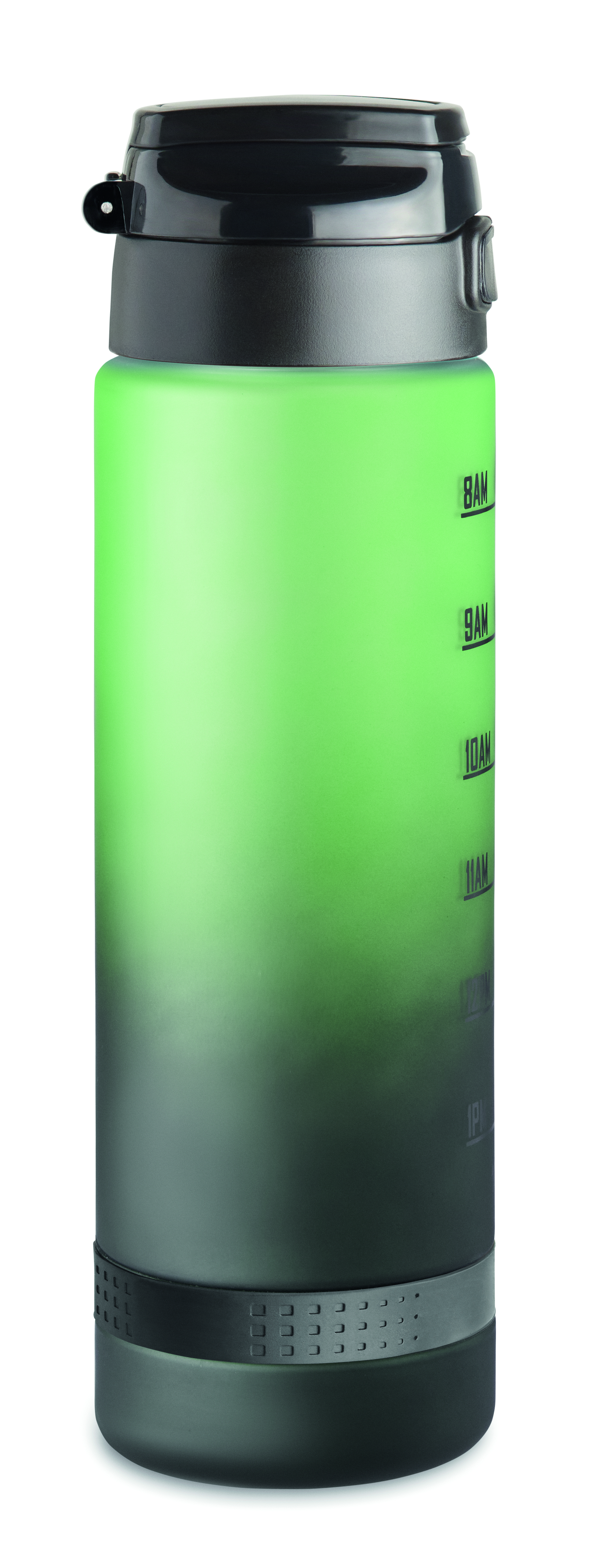 Sport-Trinkflasche RPET 1L LEVEL mit Zeitmarkierung & Flip-Top
