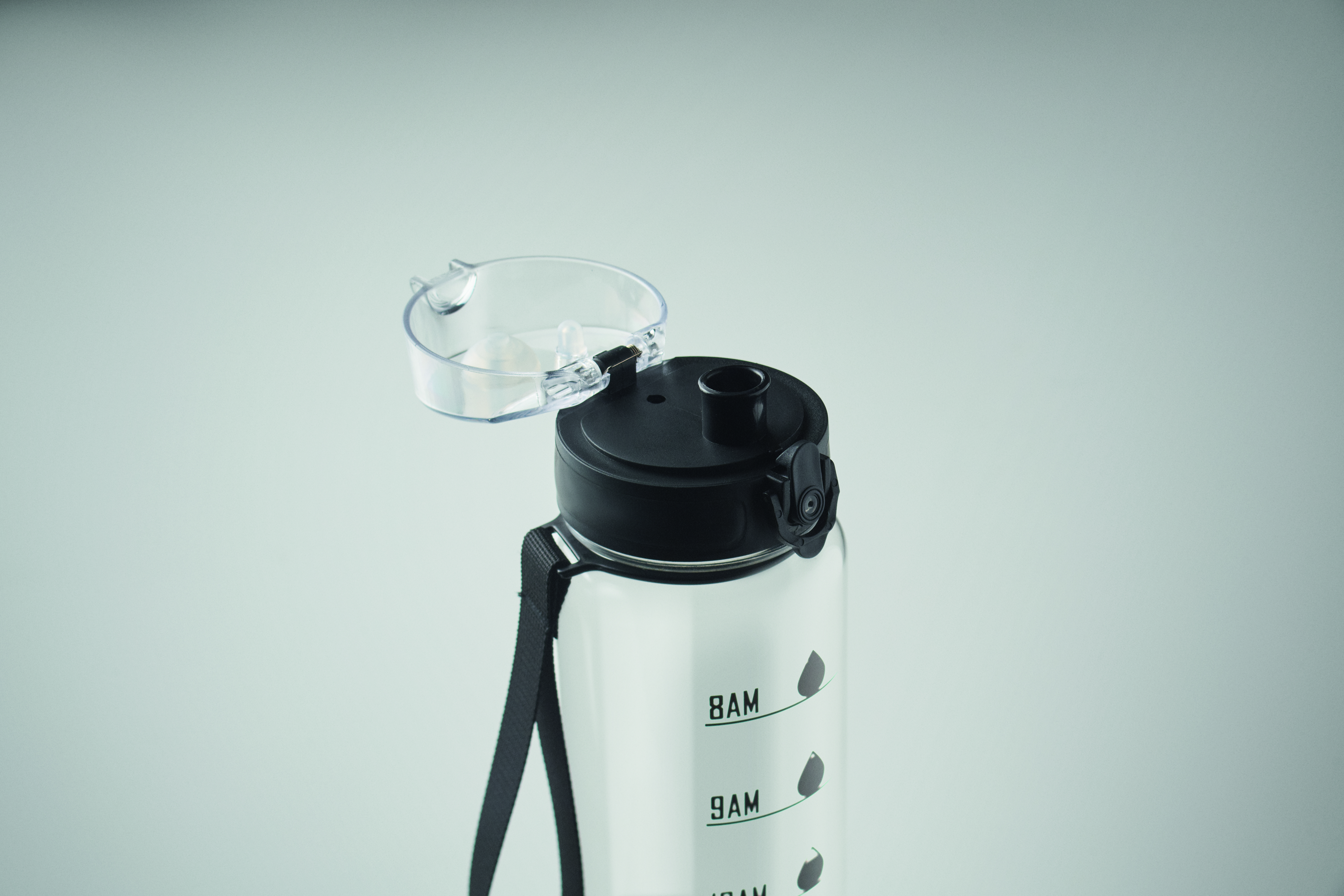 Sport-Trinkflasche RPET 1L ISFORDEN MARK – bedruckbar, mit Trageriemen
