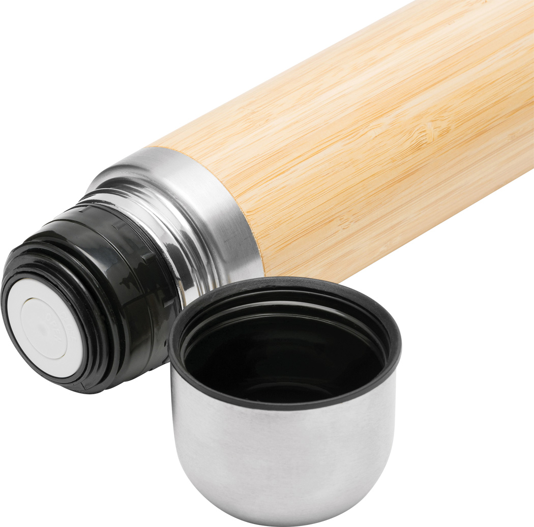 Vakuum-Isolierkanne BAMBOO SPACE - Edelstahl, Bambus, 450 ml, bedruckbar