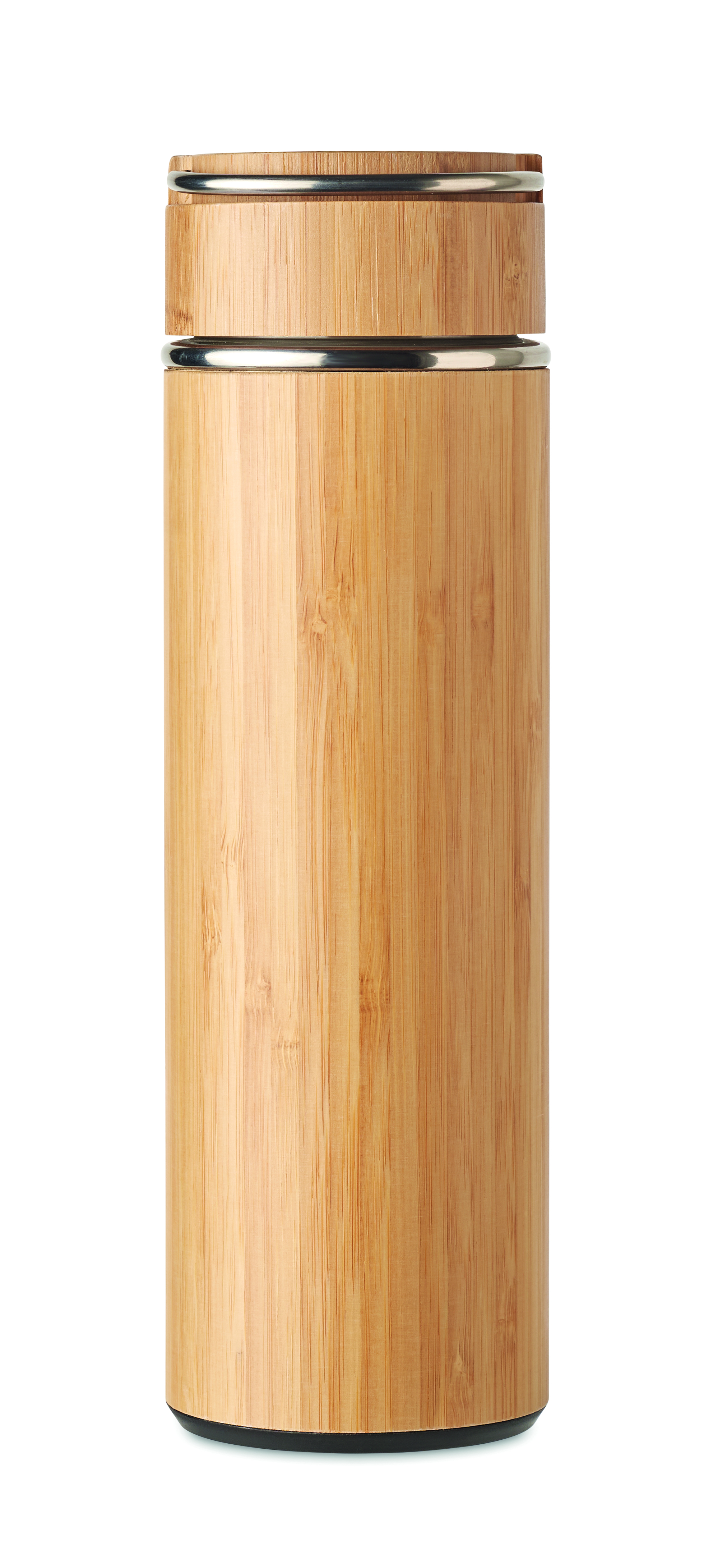 Isolierflasche TAMPERE 400ml Edelstahl mit Tee-Sieb, FSC®-Bambus