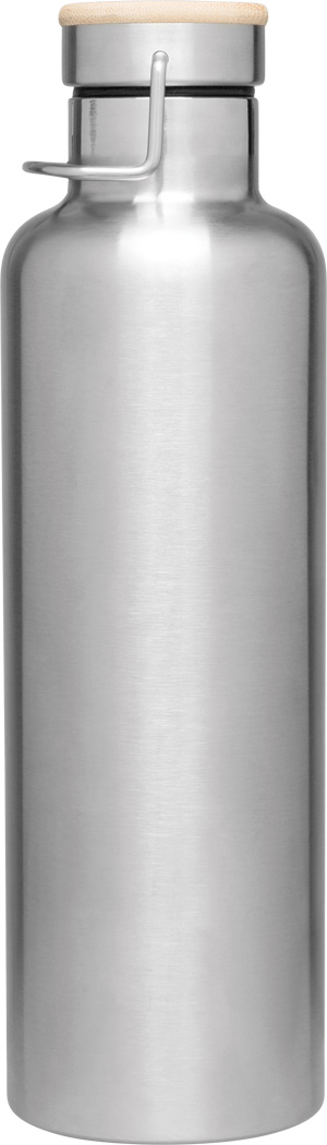 Vakuum-Isolierflasche JUMBO MILITARY 1000 ml Edelstahl mit Bambusdeckel