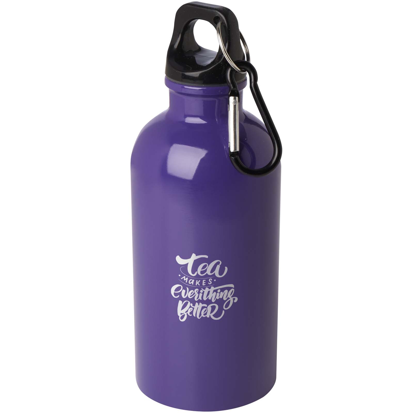 Edelstahl-Trinkflasche Oregon 400 ml, einwandig, mit Karabinerhaken