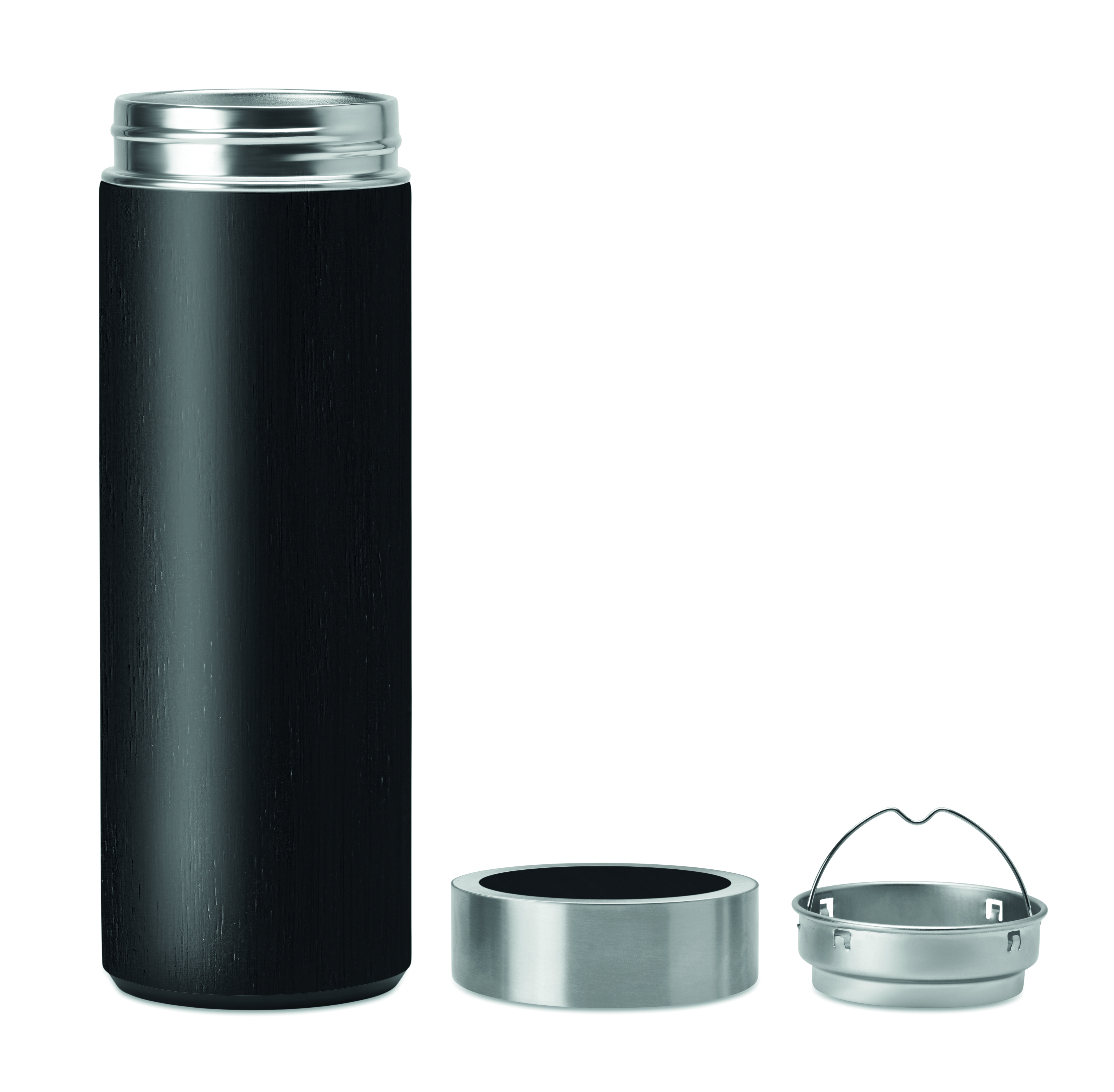 Doppelwandige Isolierflasche BATUMI – Edelstahl 400 ml mit Tee-Sieb