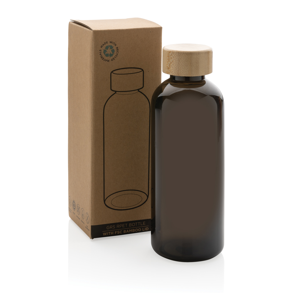 rPET Trinkflasche 660ml mit Bambus-Deckel zum Bedrucken | RCS