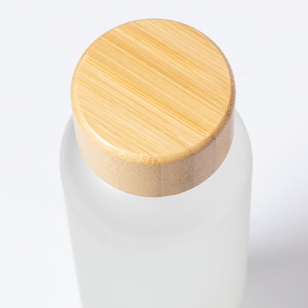 Sublimations-Trinkflasche Kaory – Glasflasche 500 ml mit Bambus-Schraubverschluss