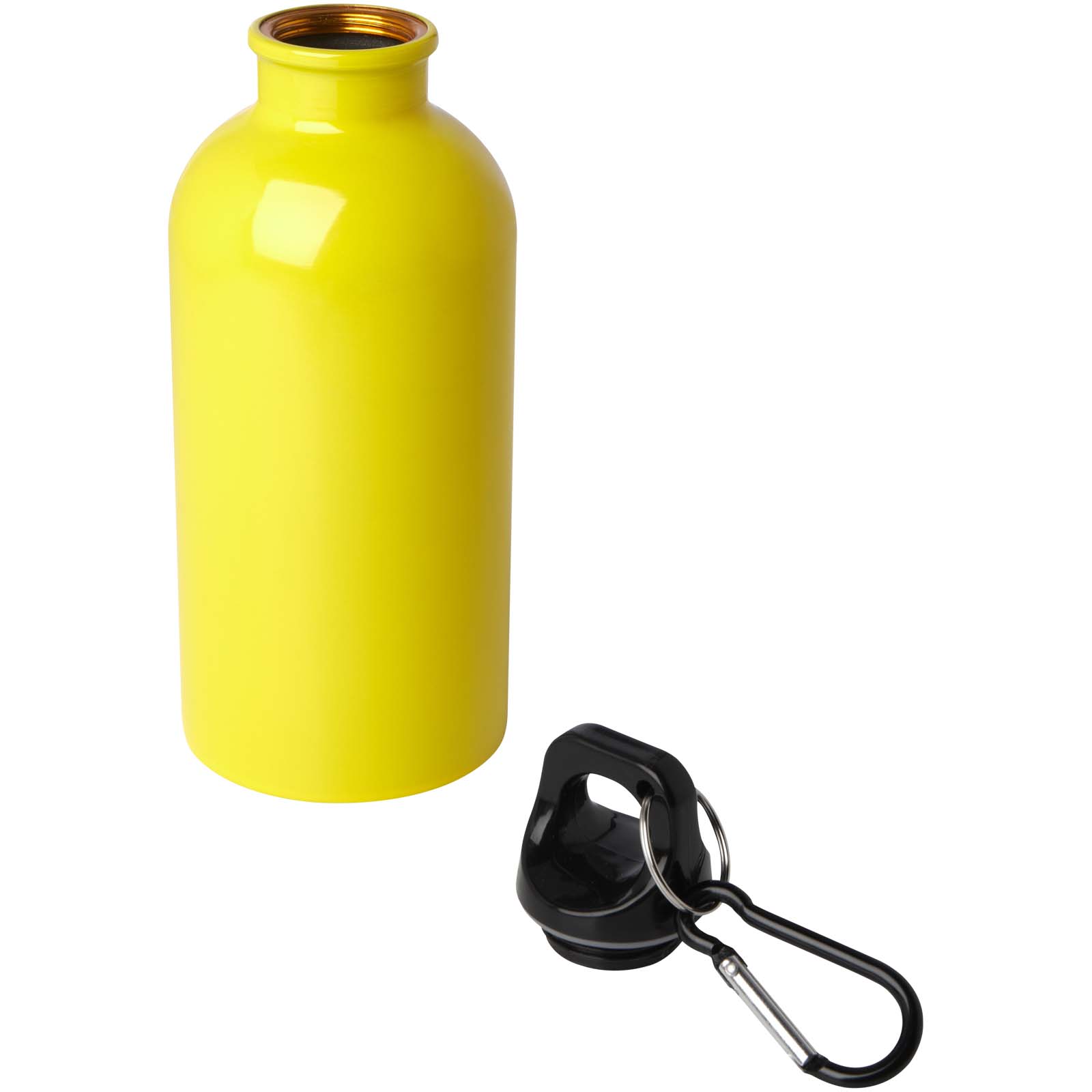 Edelstahl-Trinkflasche Oregon 400 ml, einwandig, mit Karabinerhaken