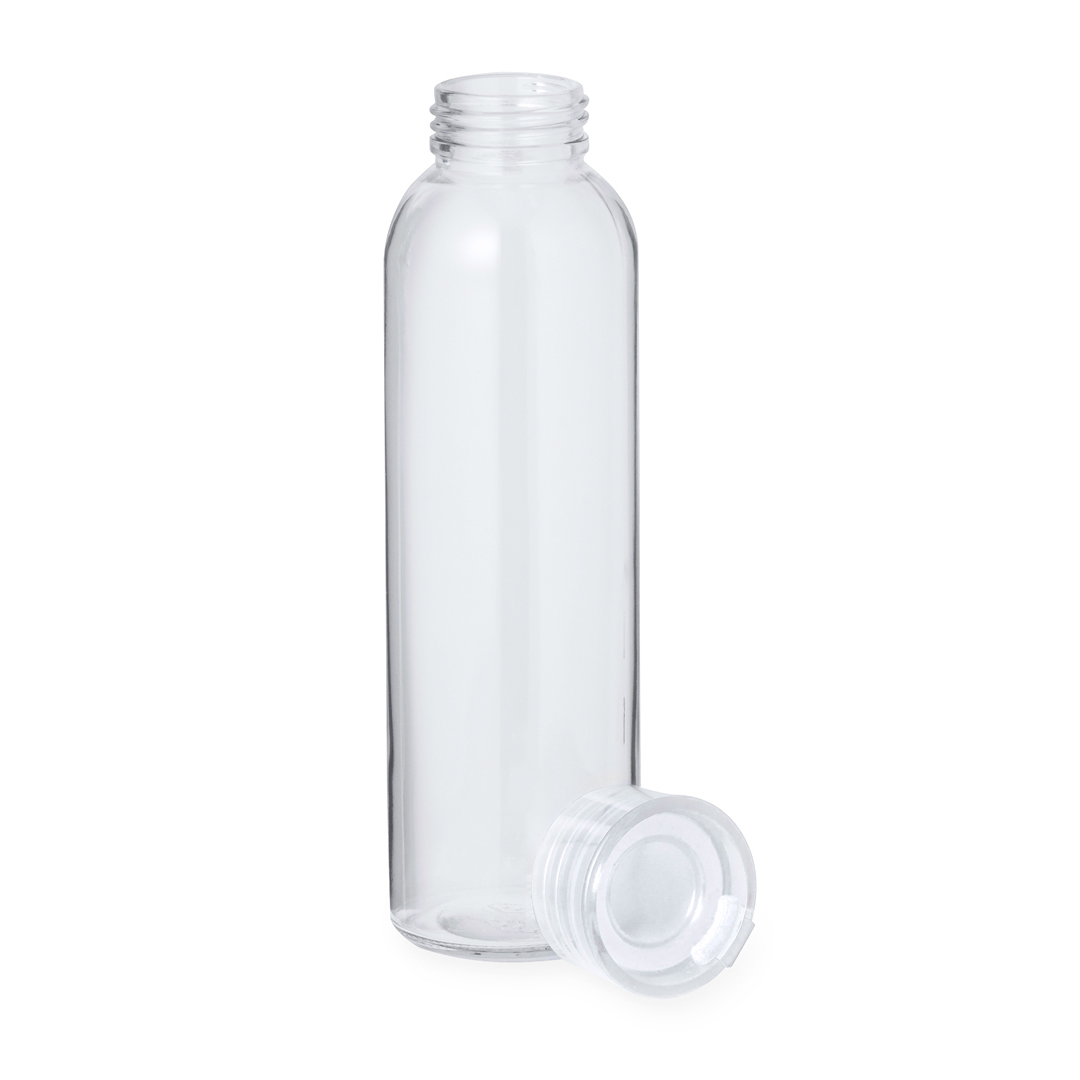 Trinkflasche Glas 500 ml mit Silikongriff & Softshell-Hülle, bedruckbar