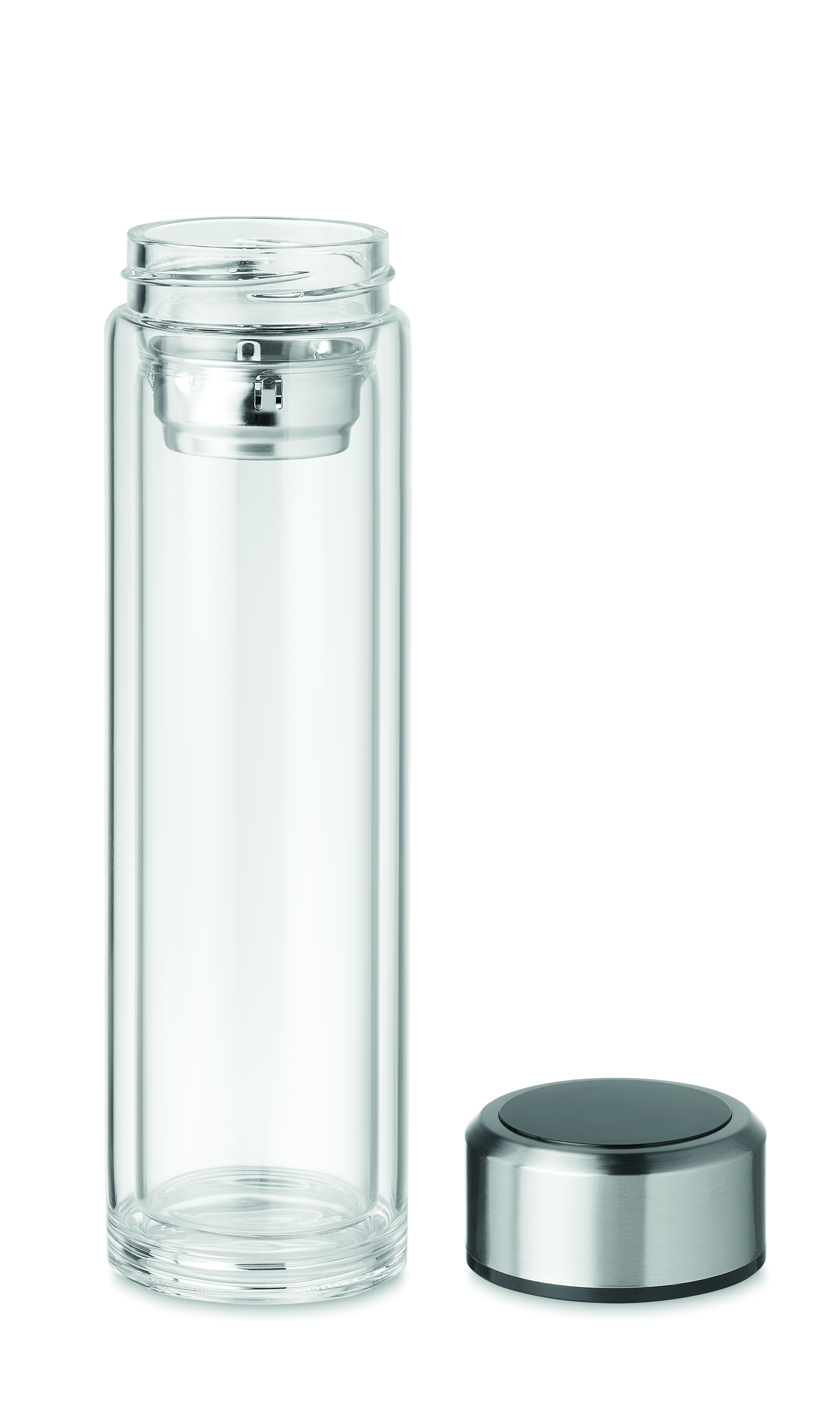 Glasflasche 390 ml POLE GLASS mit LED-Temperaturanzeige & Tee-Sieb