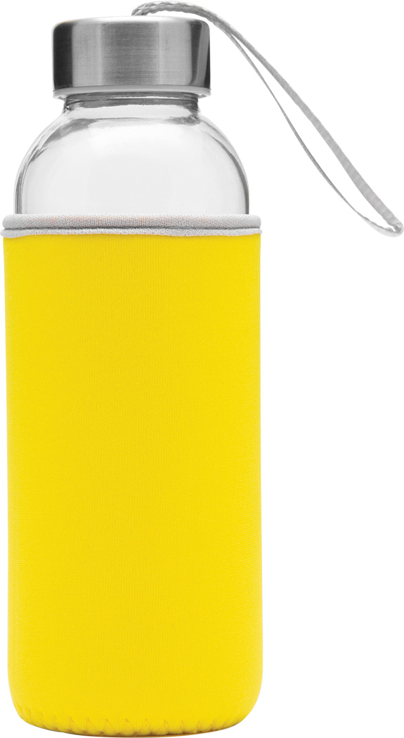 Glas-Trinkflasche TAKE WELL 450 ml mit Schutzhülle, bedruckbar
