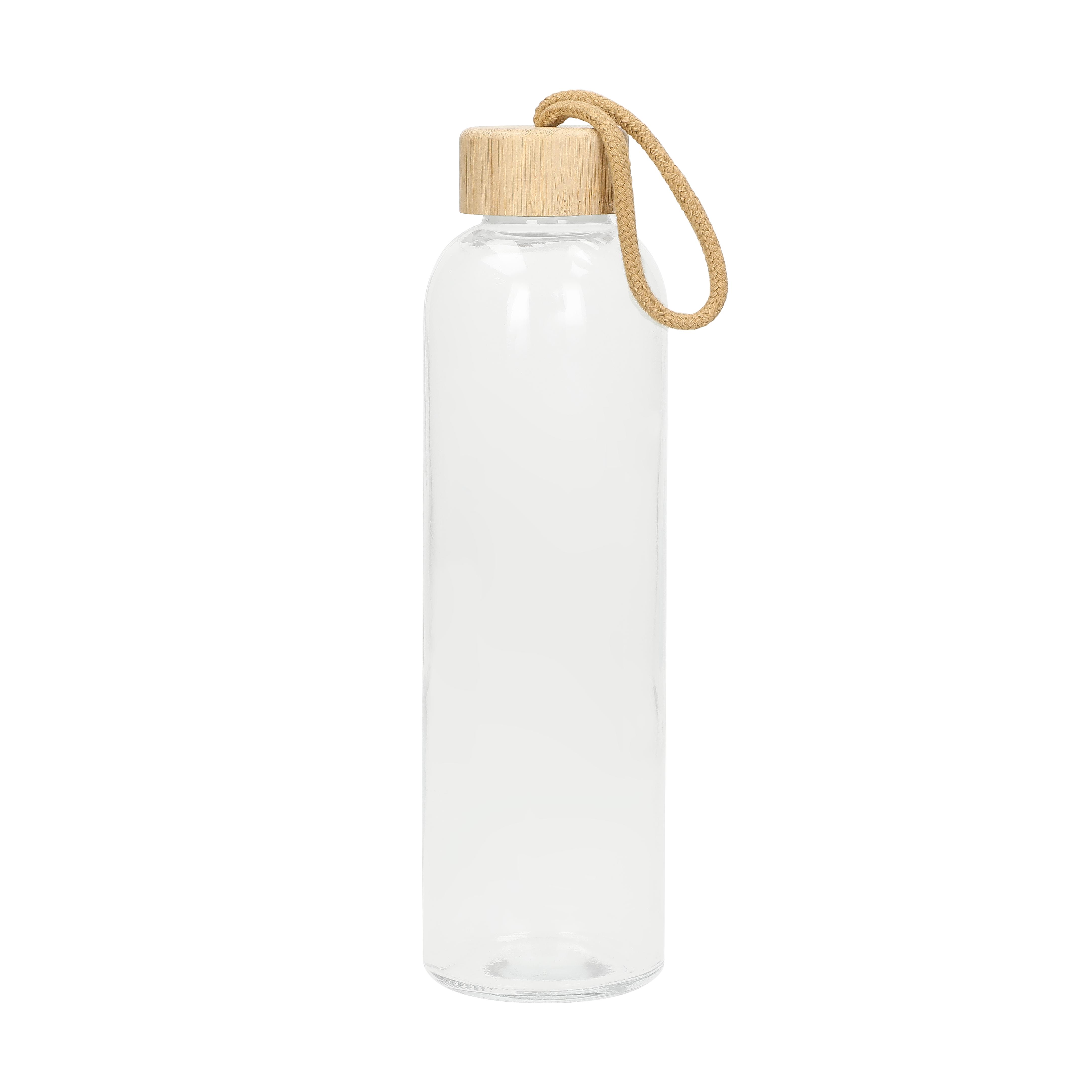 Glasflasche mit Hülle "Natural" 0,7l – Trinkflasche mit Bambusverschluss