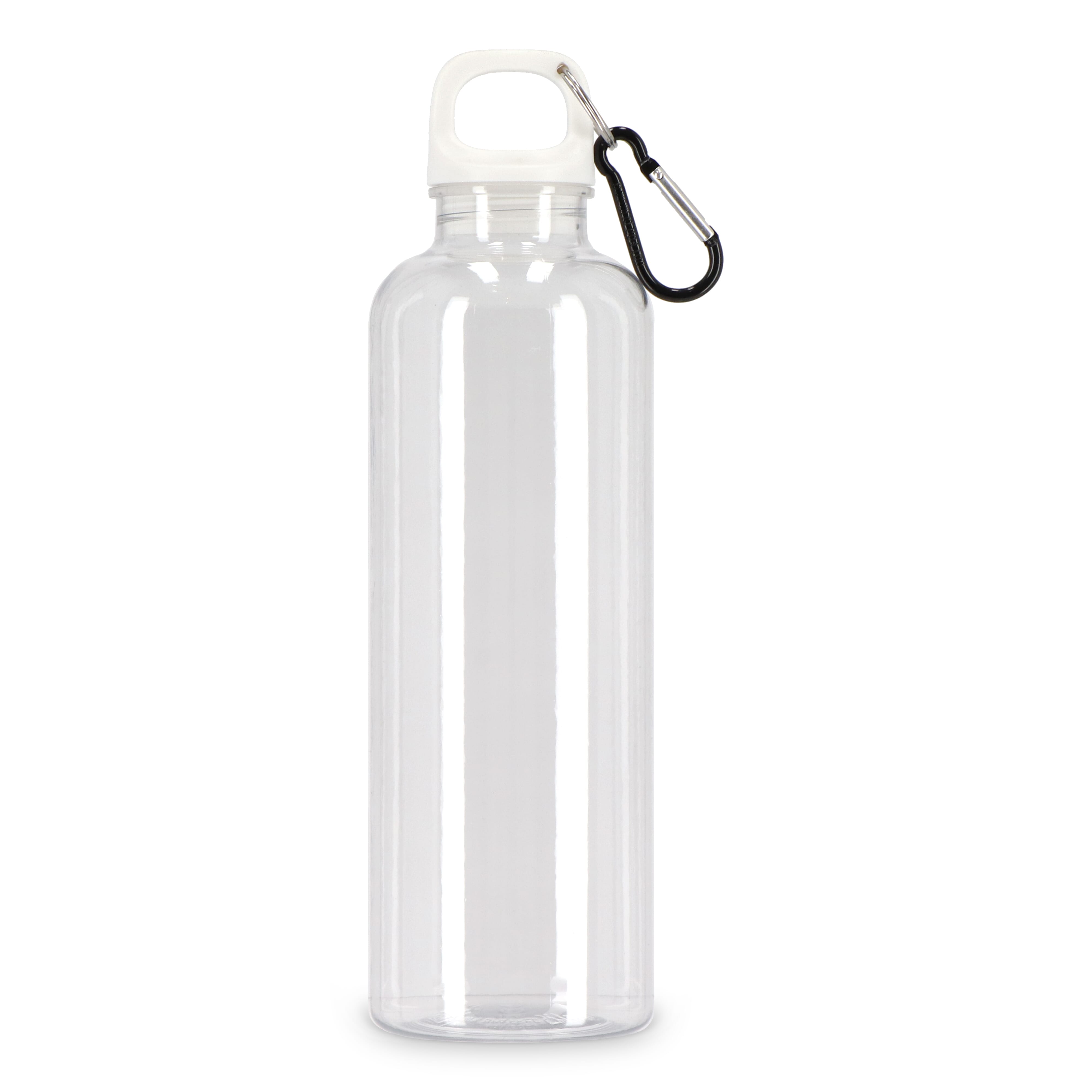 Trinkflasche R-PET 750 ml mit Karabiner – bedruckbar als Werbeartikel
