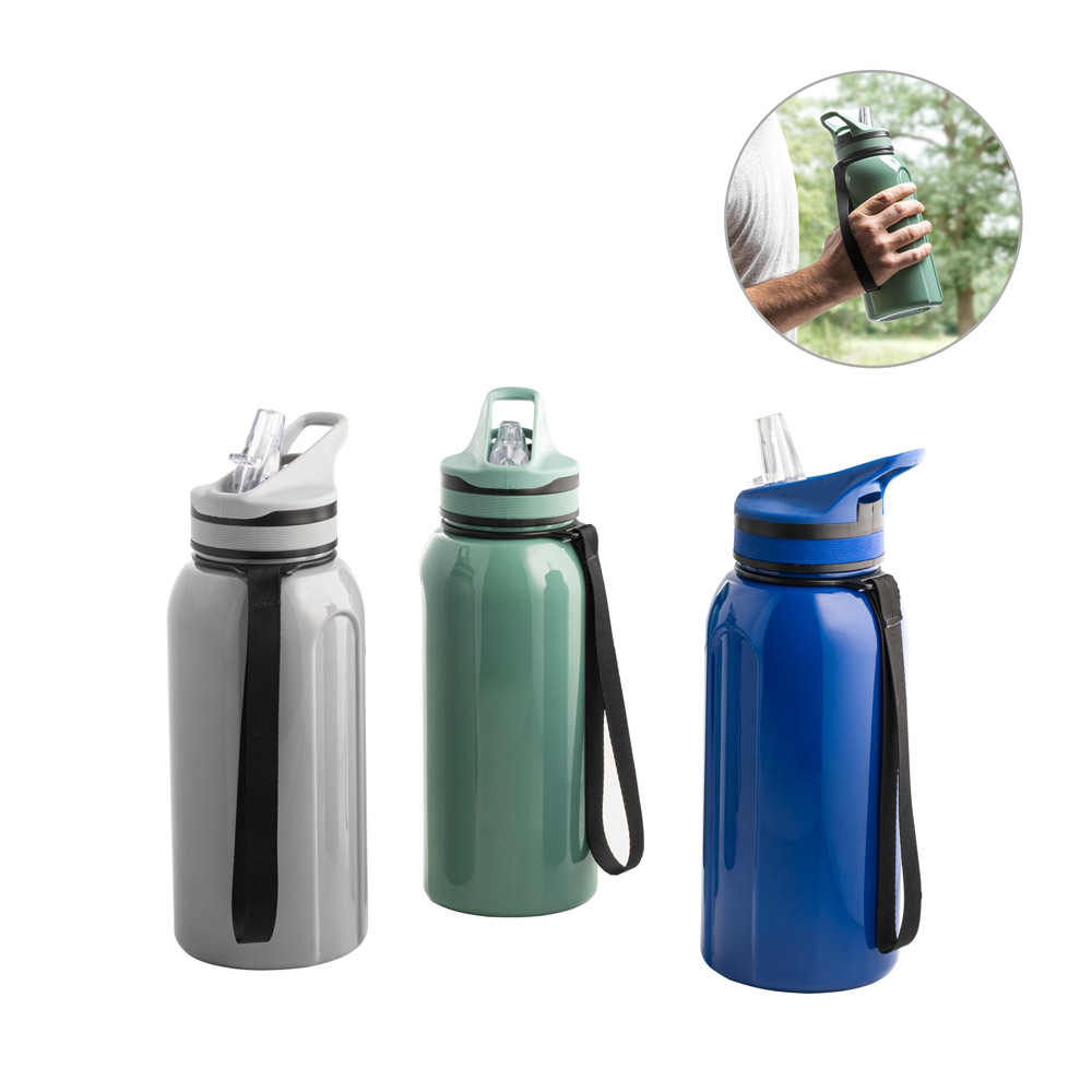 Sportflasche TYSON 1230 ml aus PETG mit Strohhalm, bedruckbar