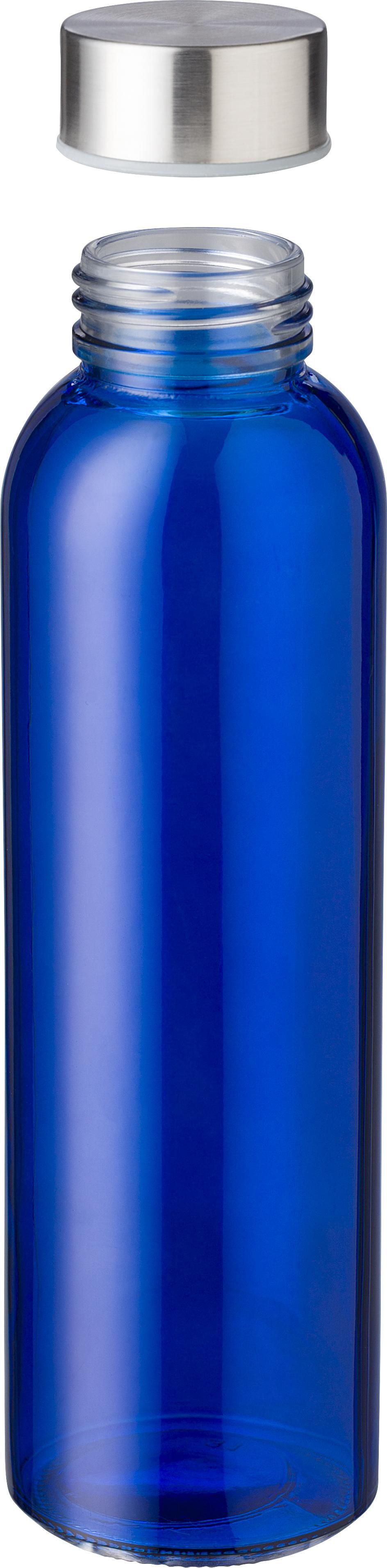 Glas-Trinkflasche 500 ml Maxwell – Werbeflasche mit Edelstahldeckel