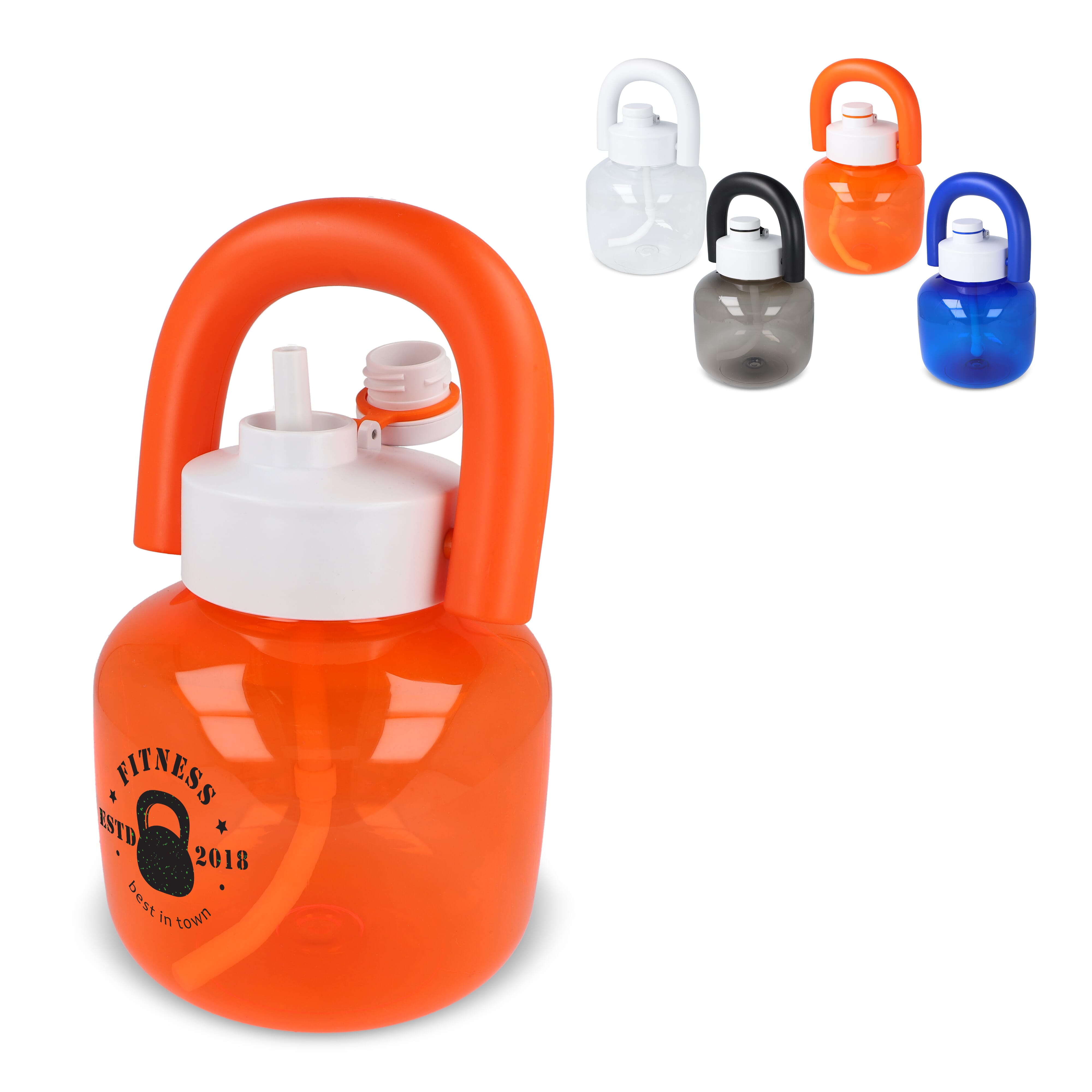 Hi-lou Trinkflasche 1,8L Kettlebell-Form, R-PET bedruckbar