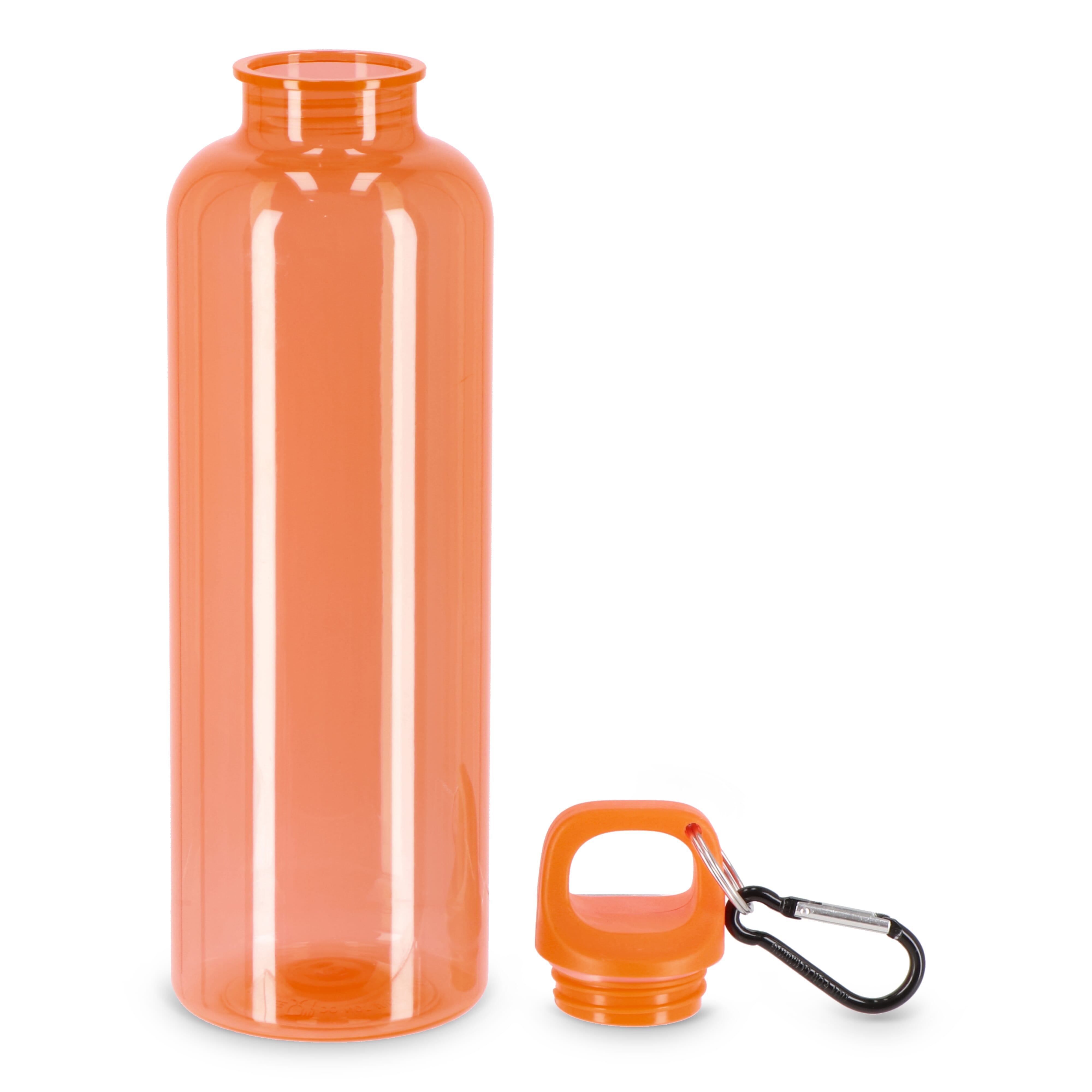 Trinkflasche R-PET 750 ml mit Karabiner – bedruckbar als Werbeartikel