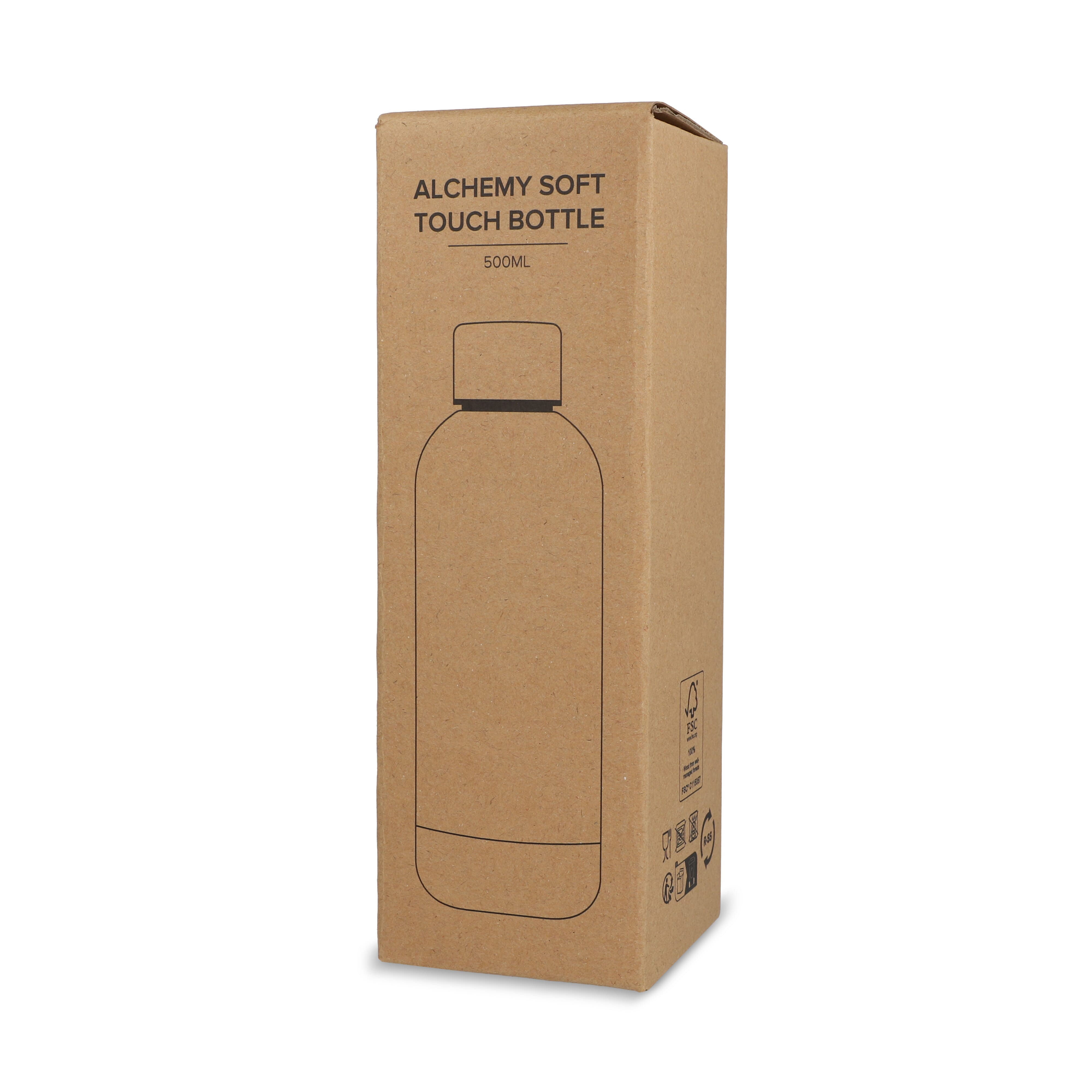 Isolierflasche 500 ml aus Edelstahl, Soft-Touch – bedruckbar