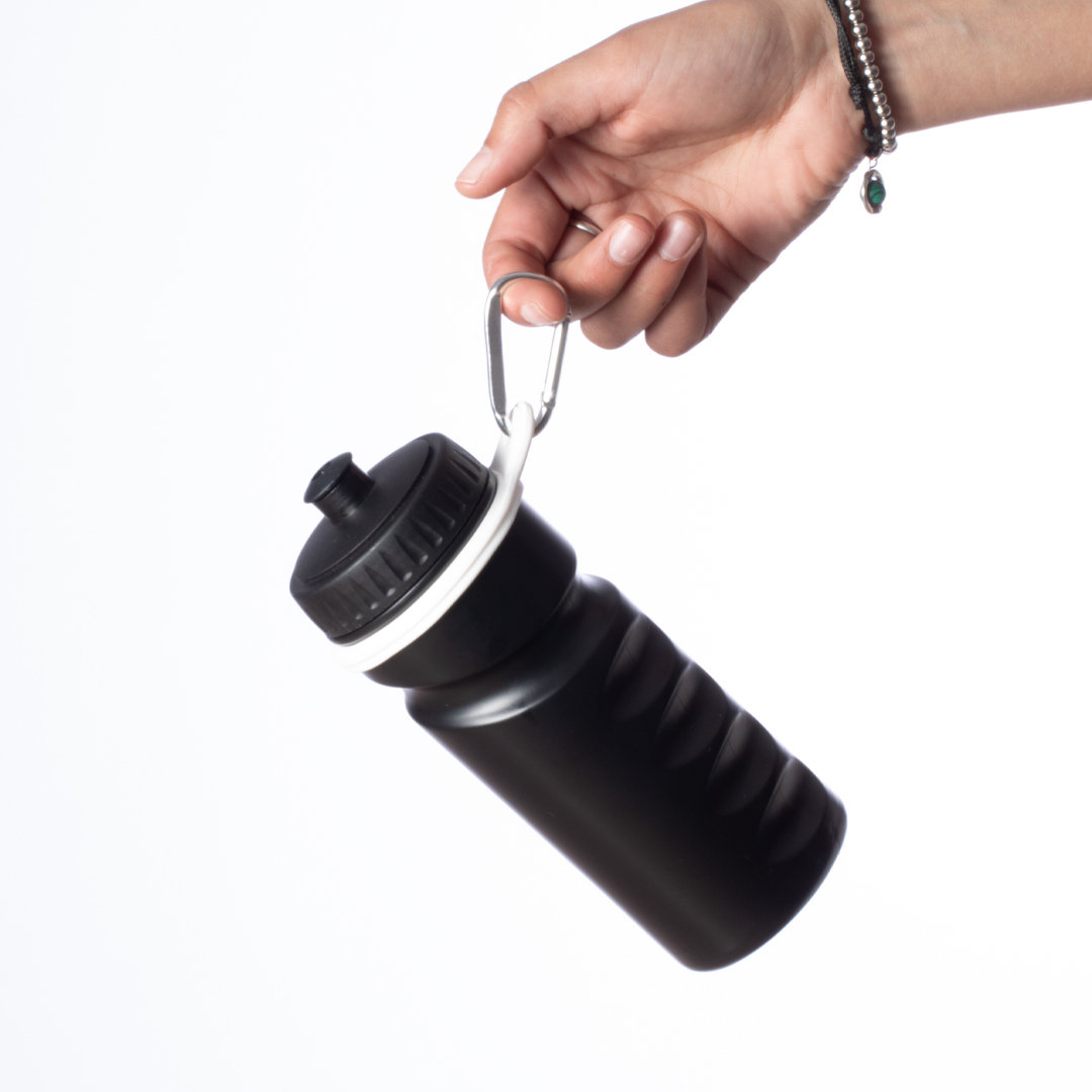 Flaschenhalter Gotan aus Silikon mit Aluminiumkarabiner, bedruckbar