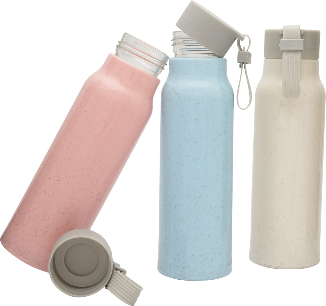 Glas-Trinkflasche ECO DRINK 300 ml mit Kunststoff-Ummantelung