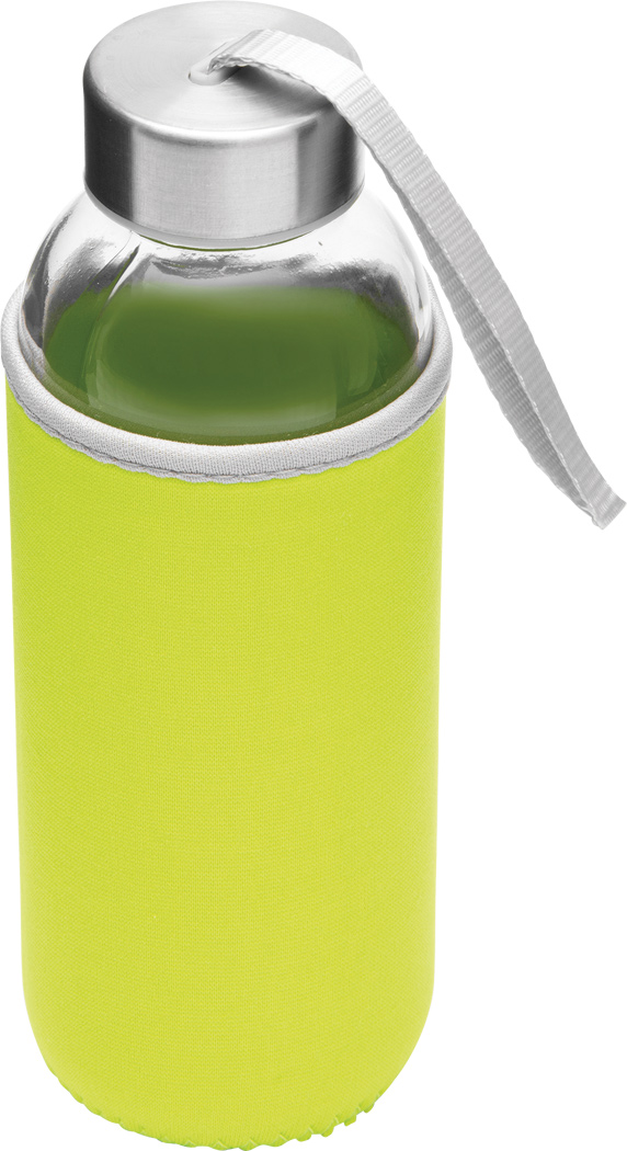Glas-Trinkflasche TAKE WELL 450 ml mit Schutzhülle, bedruckbar