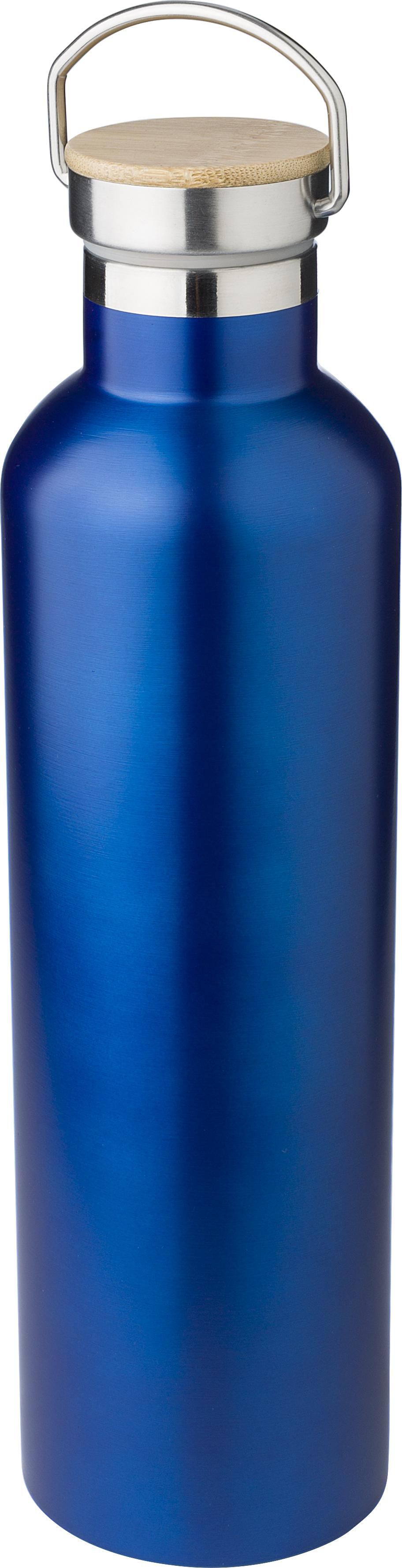 Edelstahl-Trinkflasche Damien 1 L, doppelwandig mit Bambusdeckel
