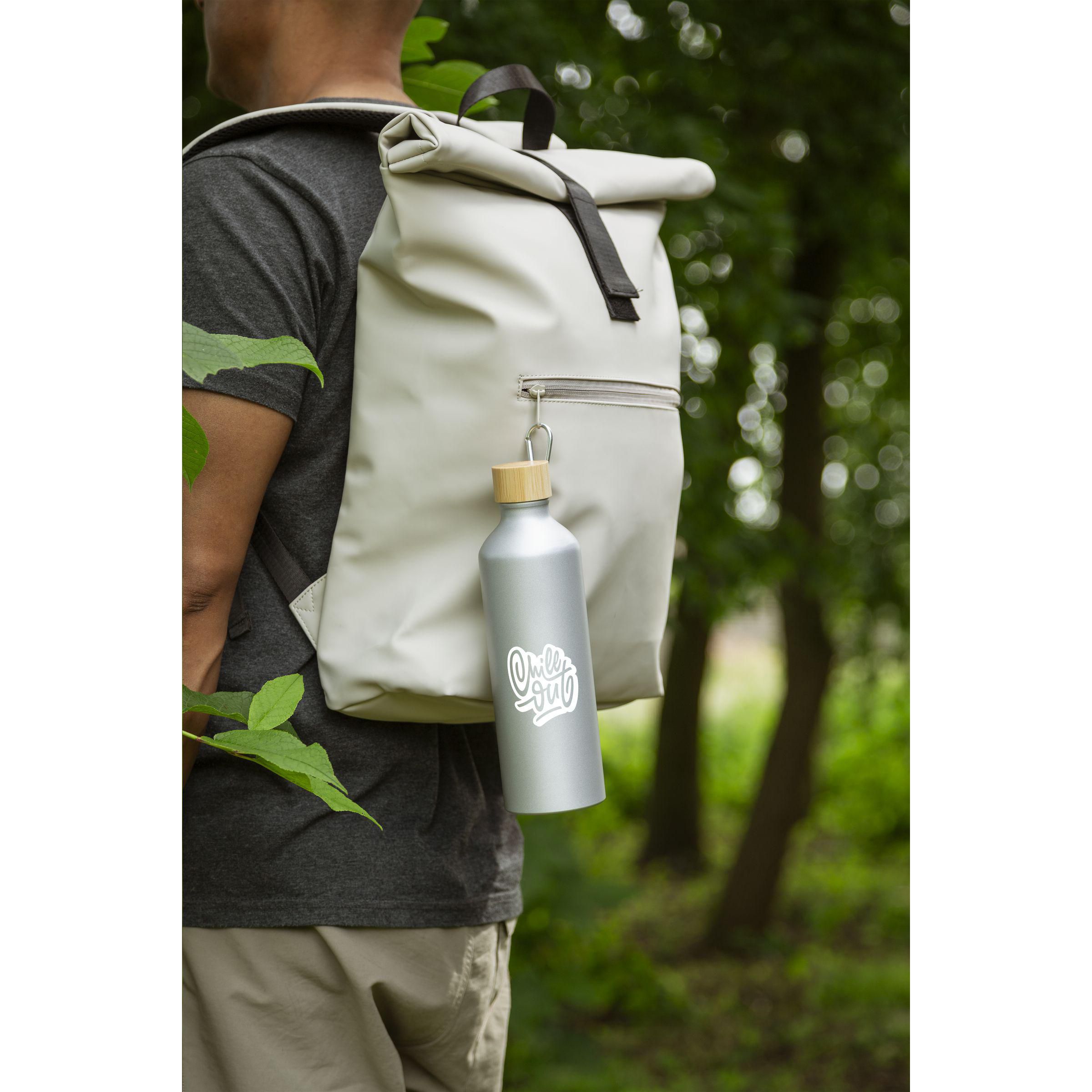 Edelstahl-Trinkflasche 750 ml, RCS recycelt, mit Bambusverschluss