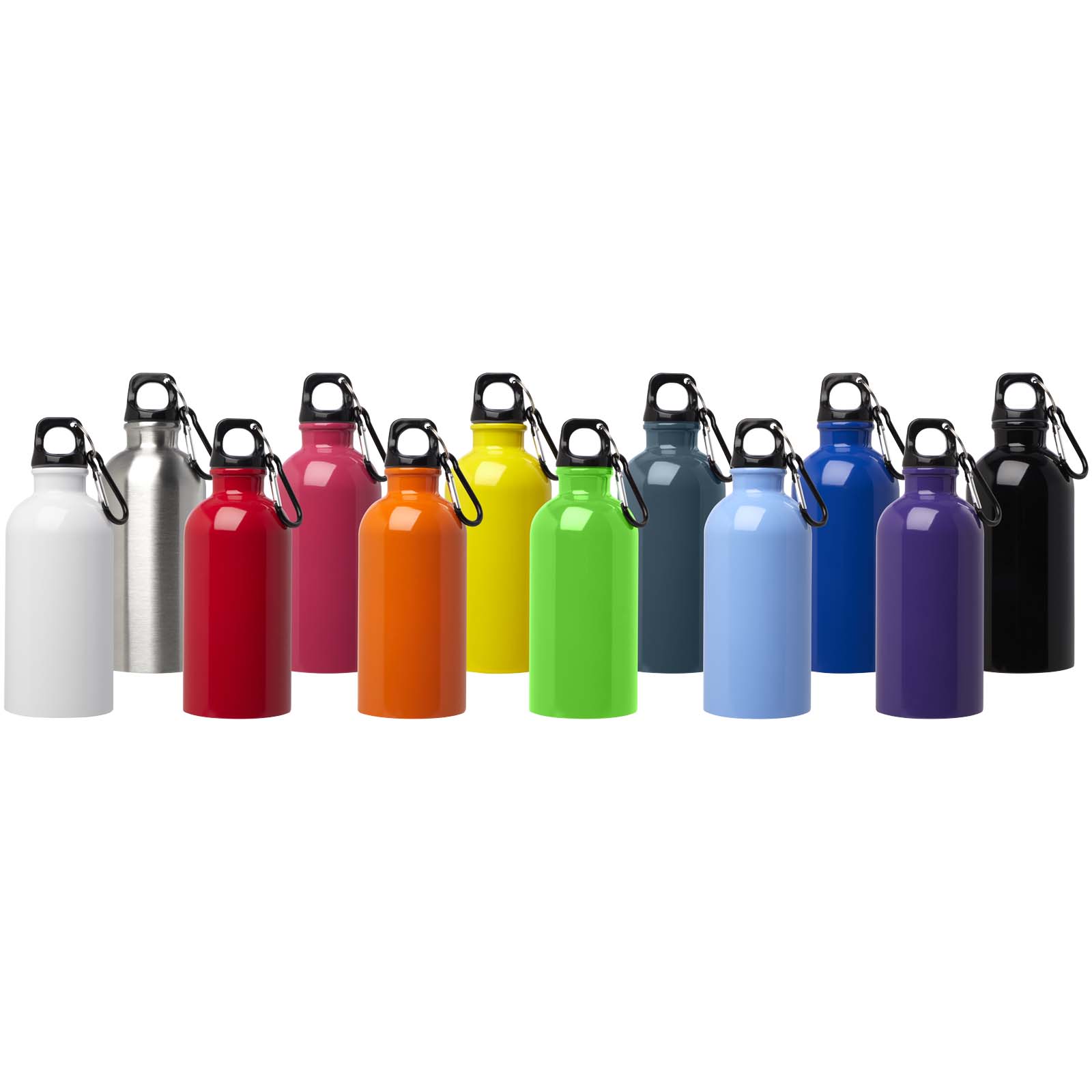Edelstahl-Trinkflasche Oregon 400 ml, einwandig, mit Karabinerhaken