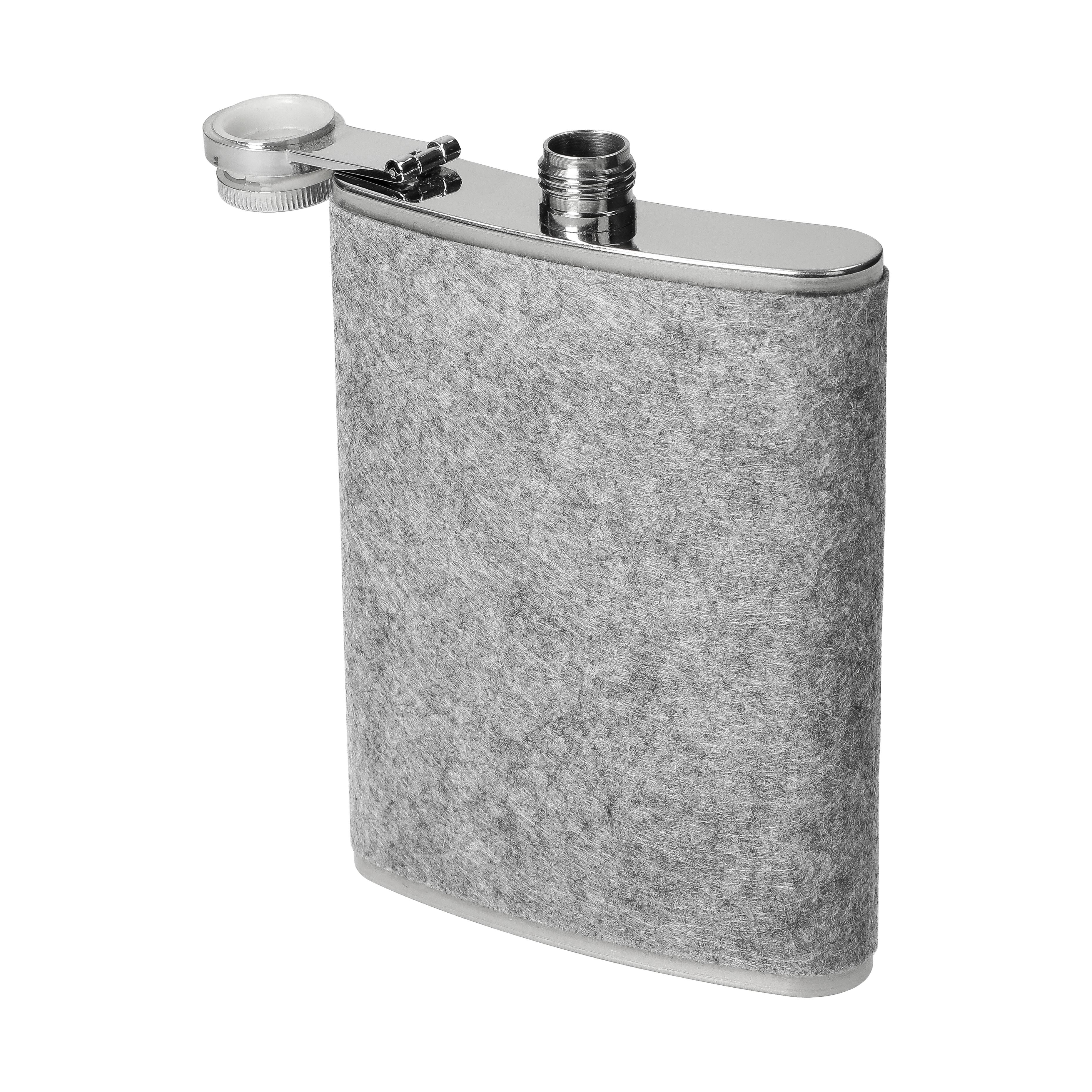 Edelstahl-Flachmann „Feltic" 230 ml mit Filzummantelung, gravierbar