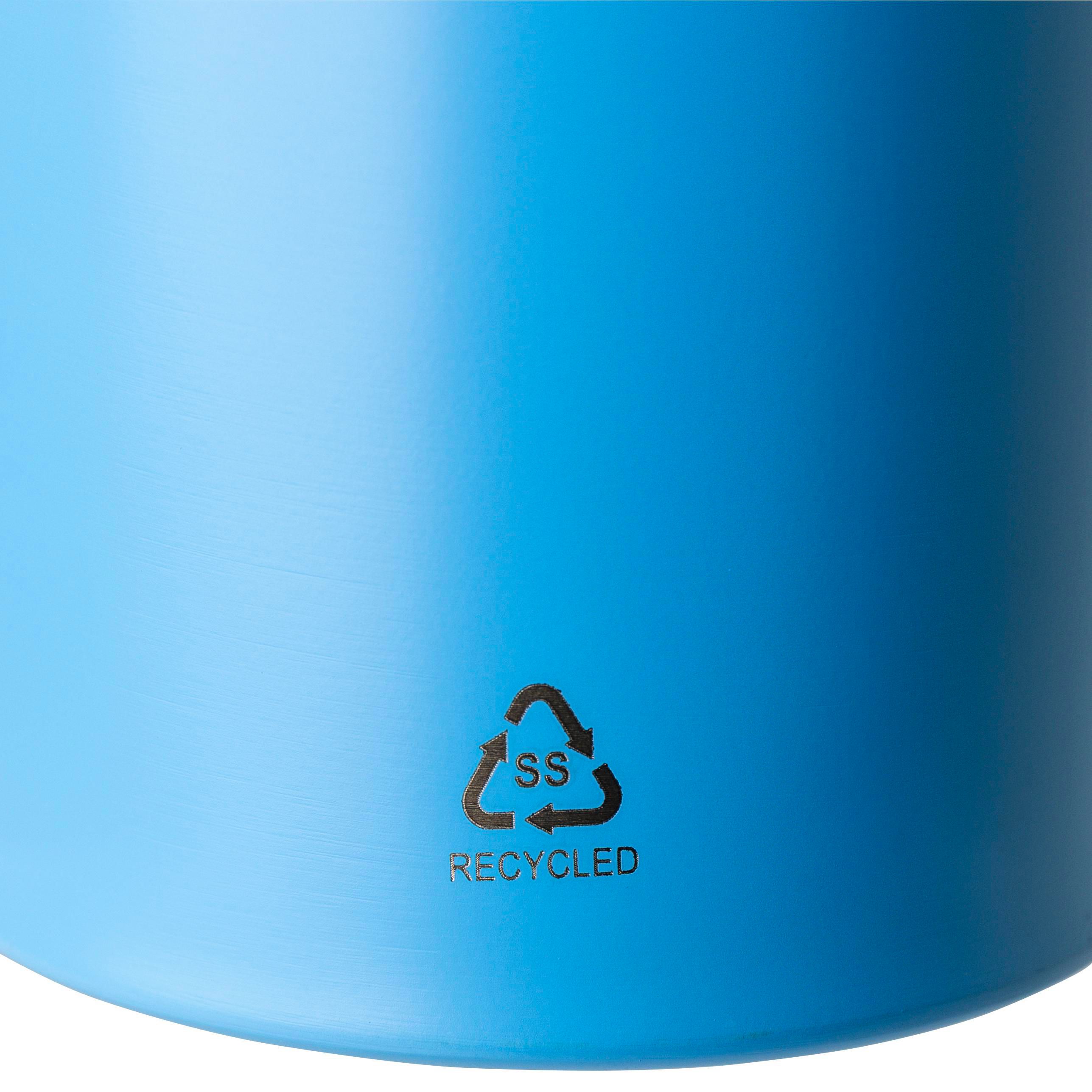 Trinkflasche Edelstahl 500 ml Zeno – recycelt, mit Strohhalm, bedruckbar