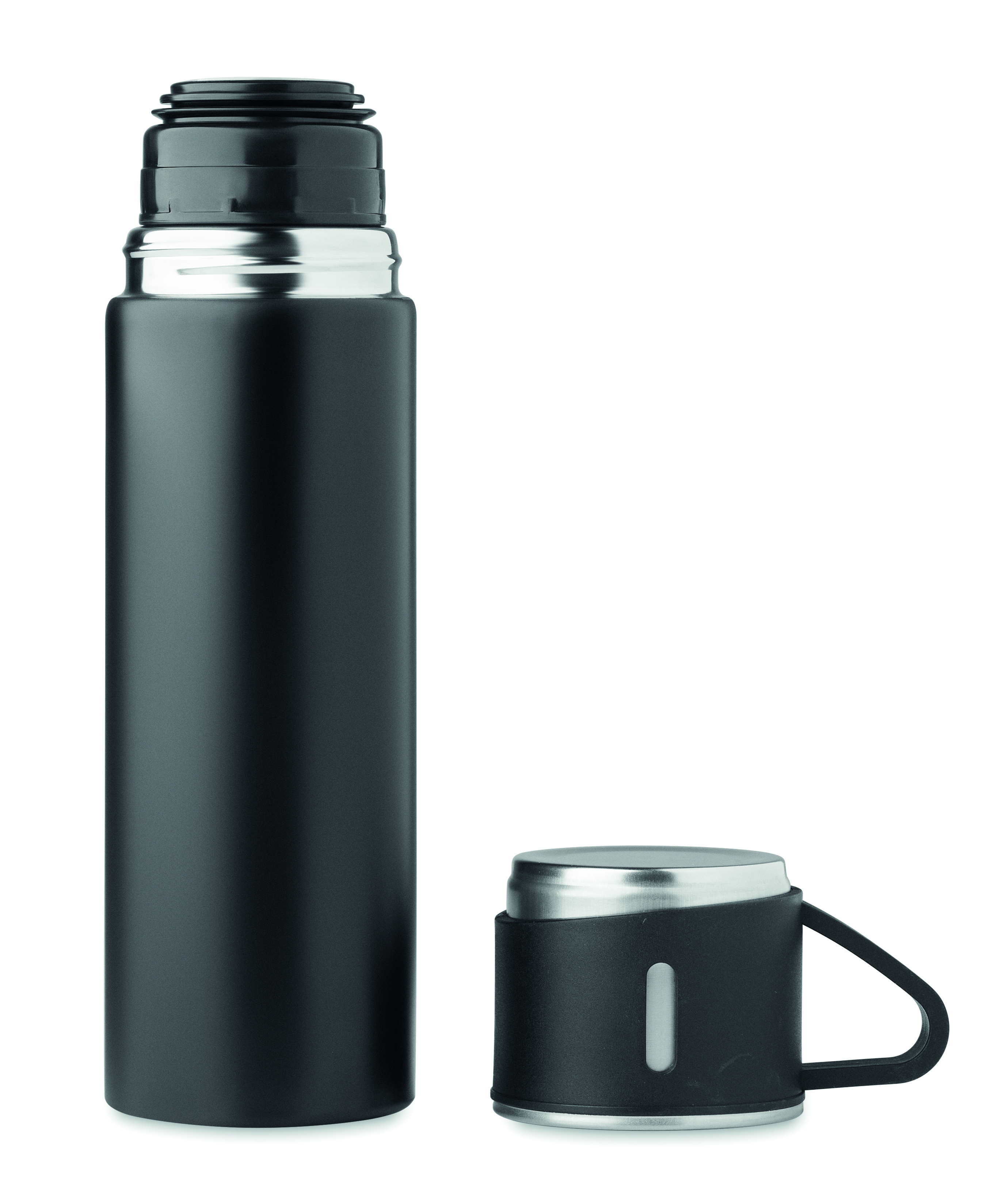 Isolierflasche Edelstahl 420 ml mit Becher-Set TONIA bedruckbar