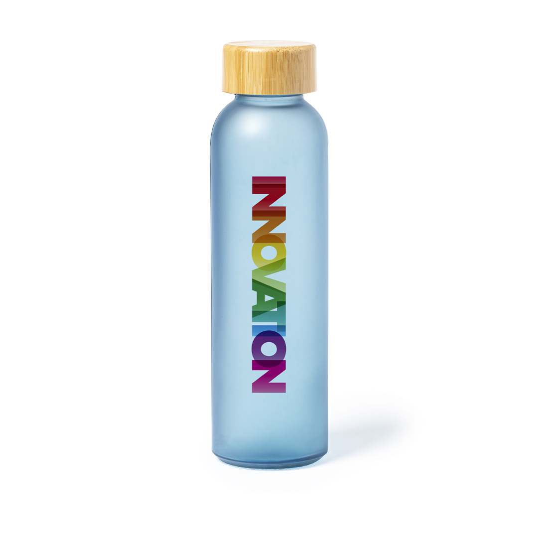 Sublimations-Trinkflasche Vantex 500 ml – Glas mit Bambus-Verschluss