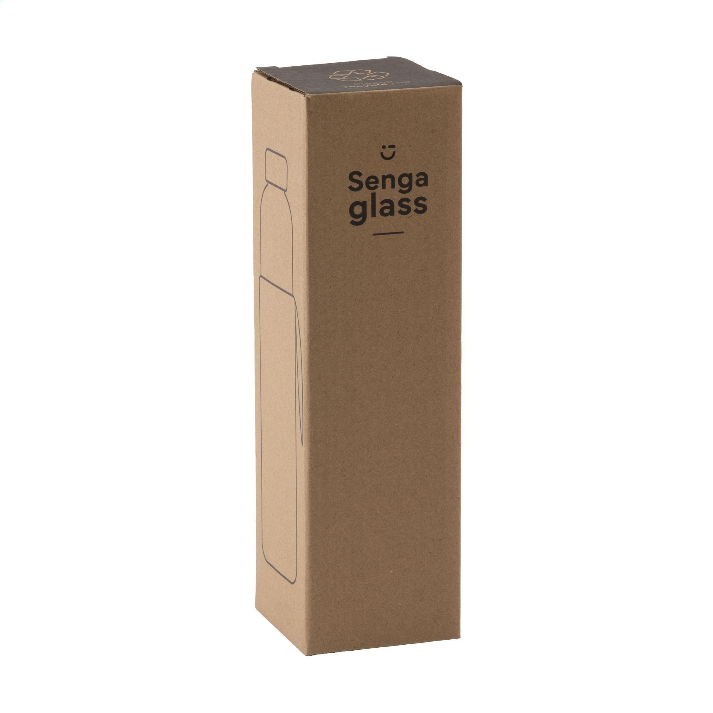 Glas-Trinkflasche 750 ml mit Neoprenhülle, Edelstahlverschluss – bedruckbar