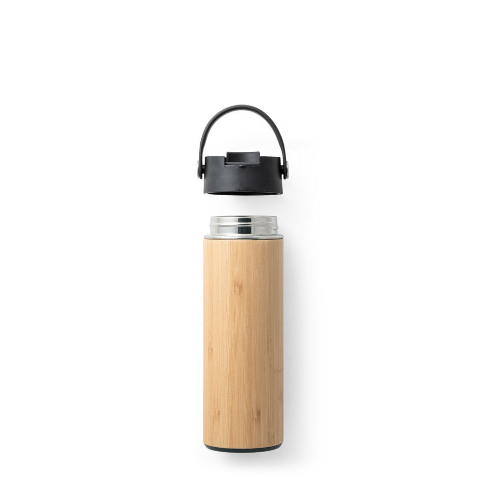 Thermosflasche LAVER 440 ml – Bambus & Edelstahl, bedruckbar