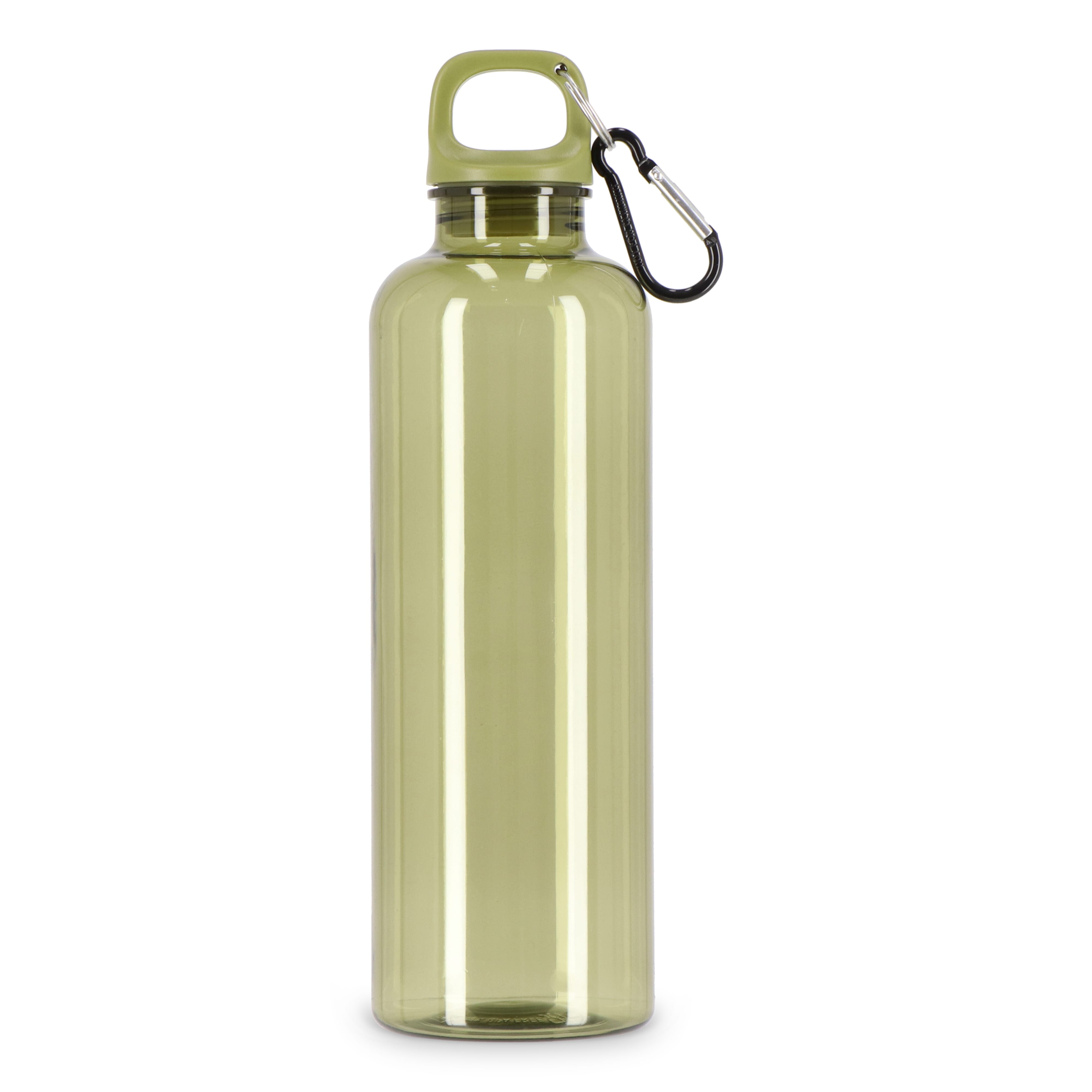 Trinkflasche R-PET 750 ml mit Karabiner – bedruckbar als Werbeartikel