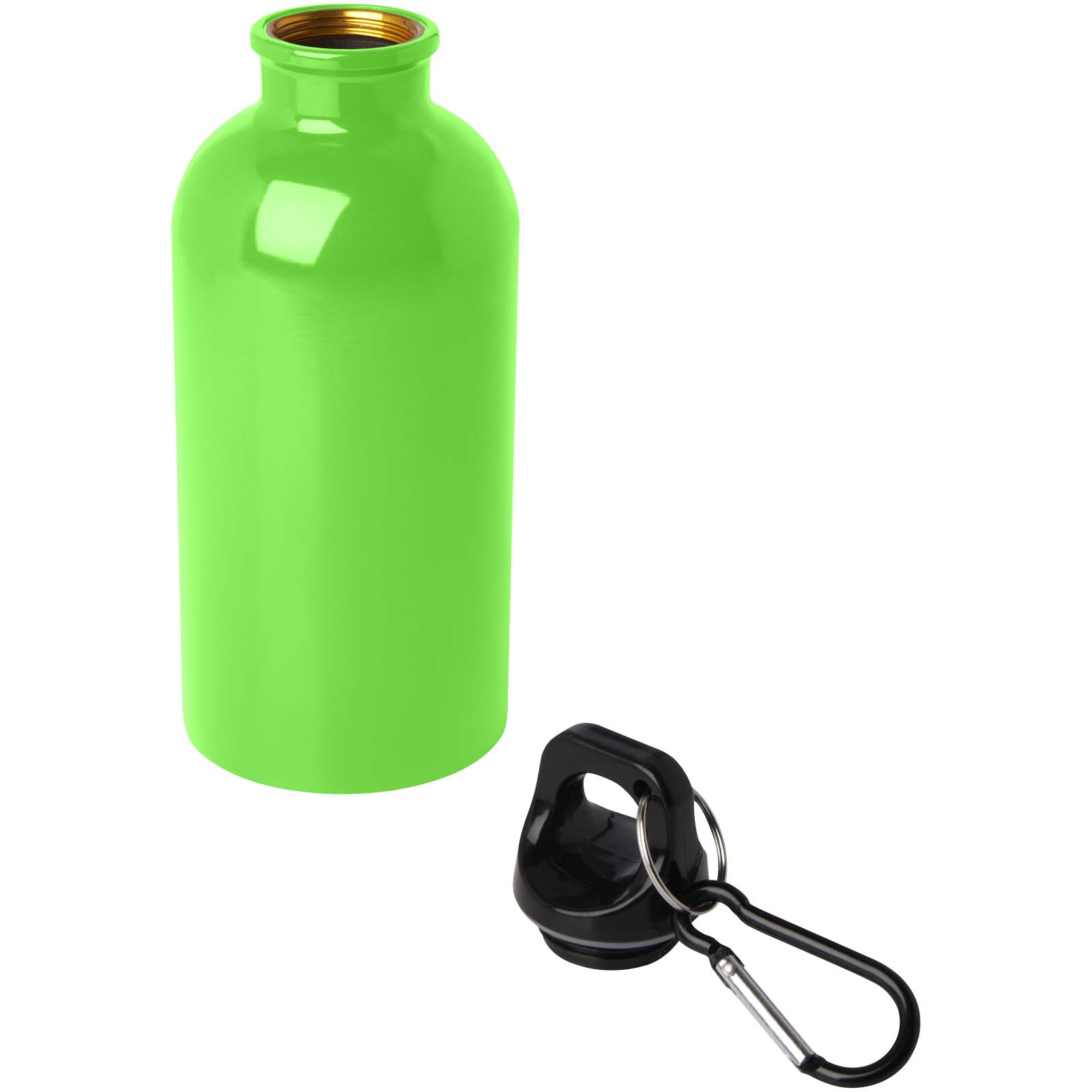 Edelstahl-Trinkflasche Oregon 400 ml, einwandig, mit Karabinerhaken