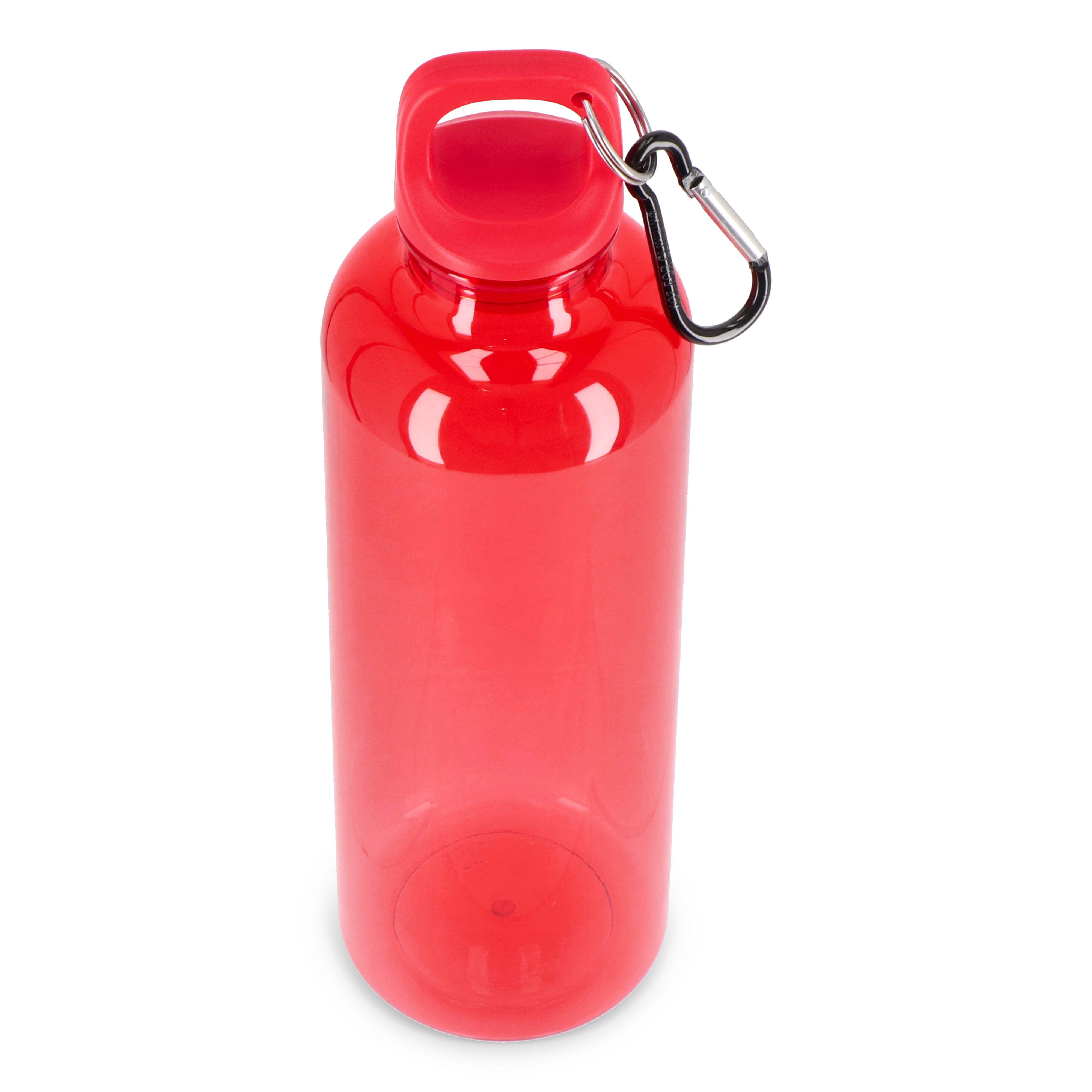 Trinkflasche R-PET 750 ml mit Karabiner – bedruckbar als Werbeartikel