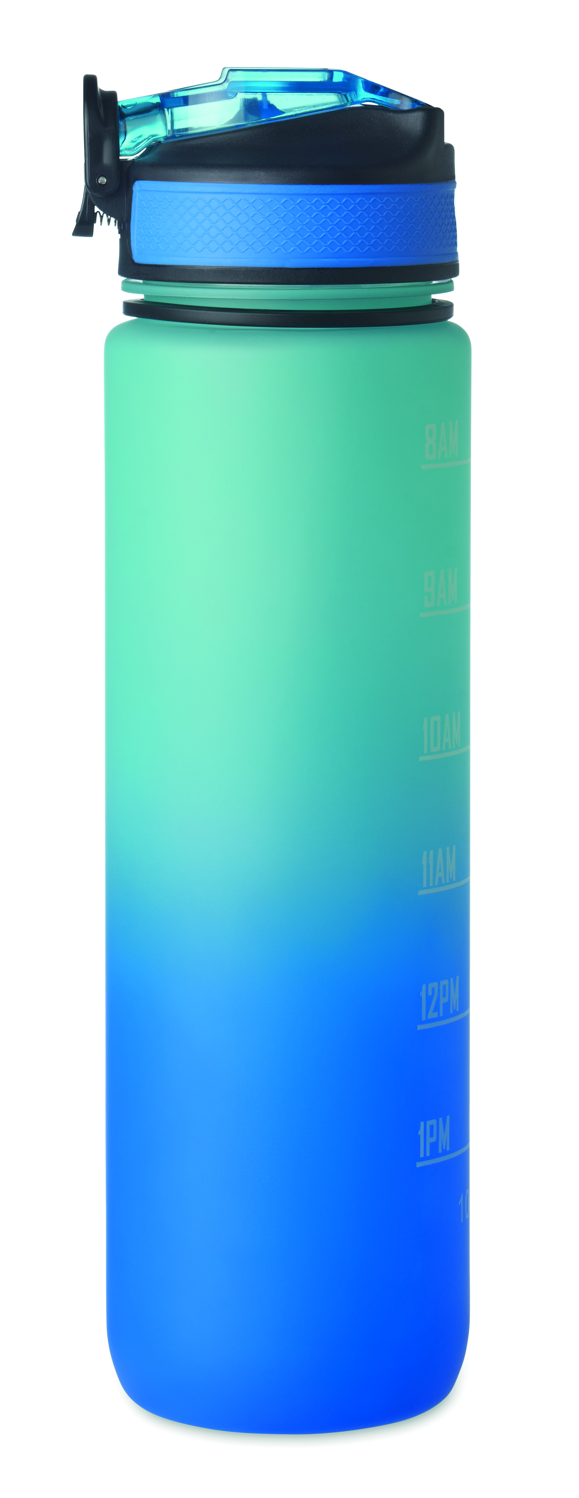 Sport-Trinkflasche RPET 1L ACTIVATE mit Trinkhalm & Zeitmarkierung
