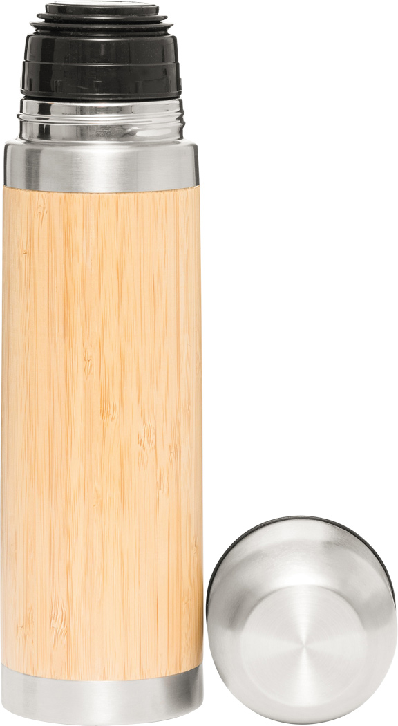 Vakuum-Isolierkanne BAMBOO SPACE - Edelstahl, Bambus, 450 ml, bedruckbar