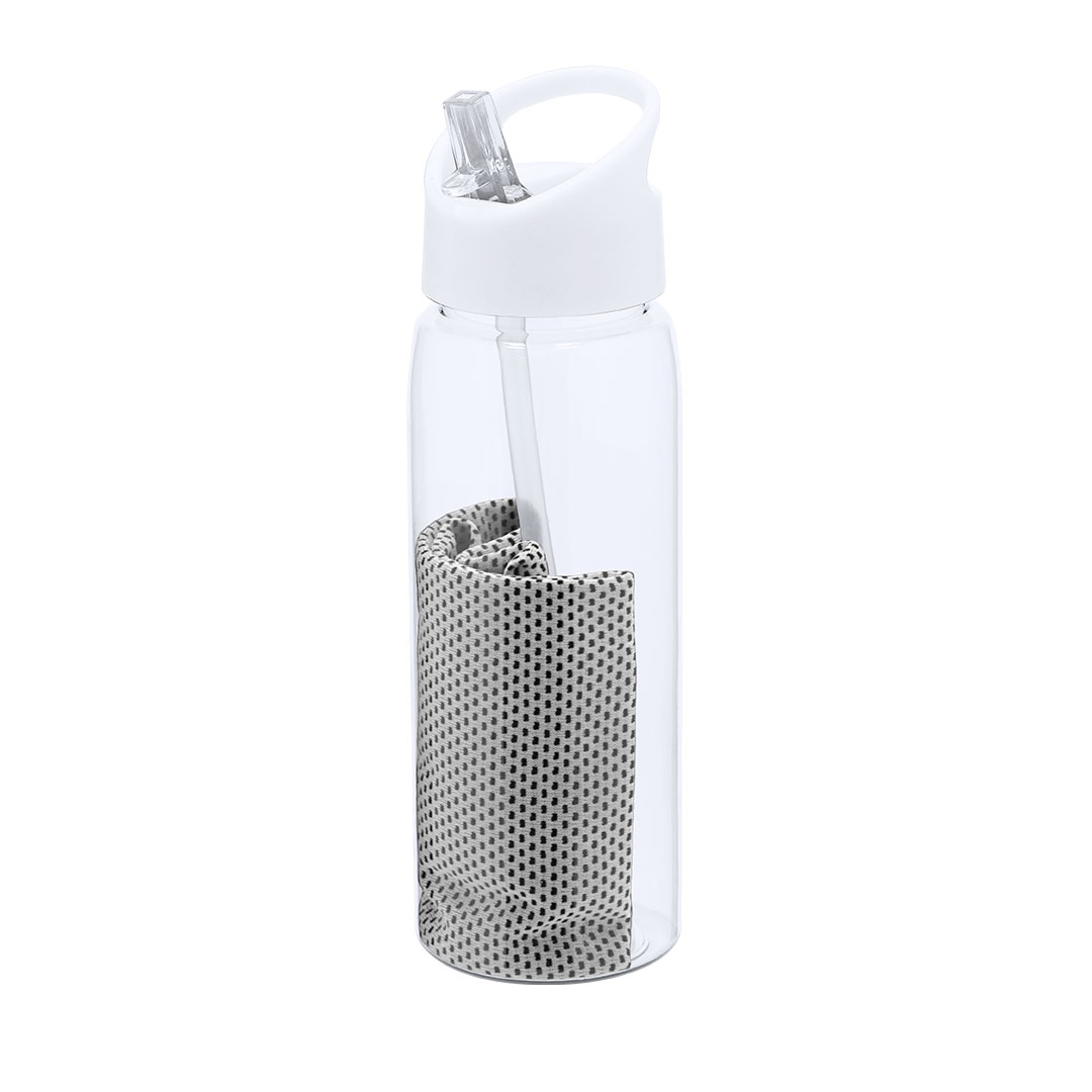 Trinkflasche Garyl 800 ml RPET – Set mit Handtuch, bedruckbar