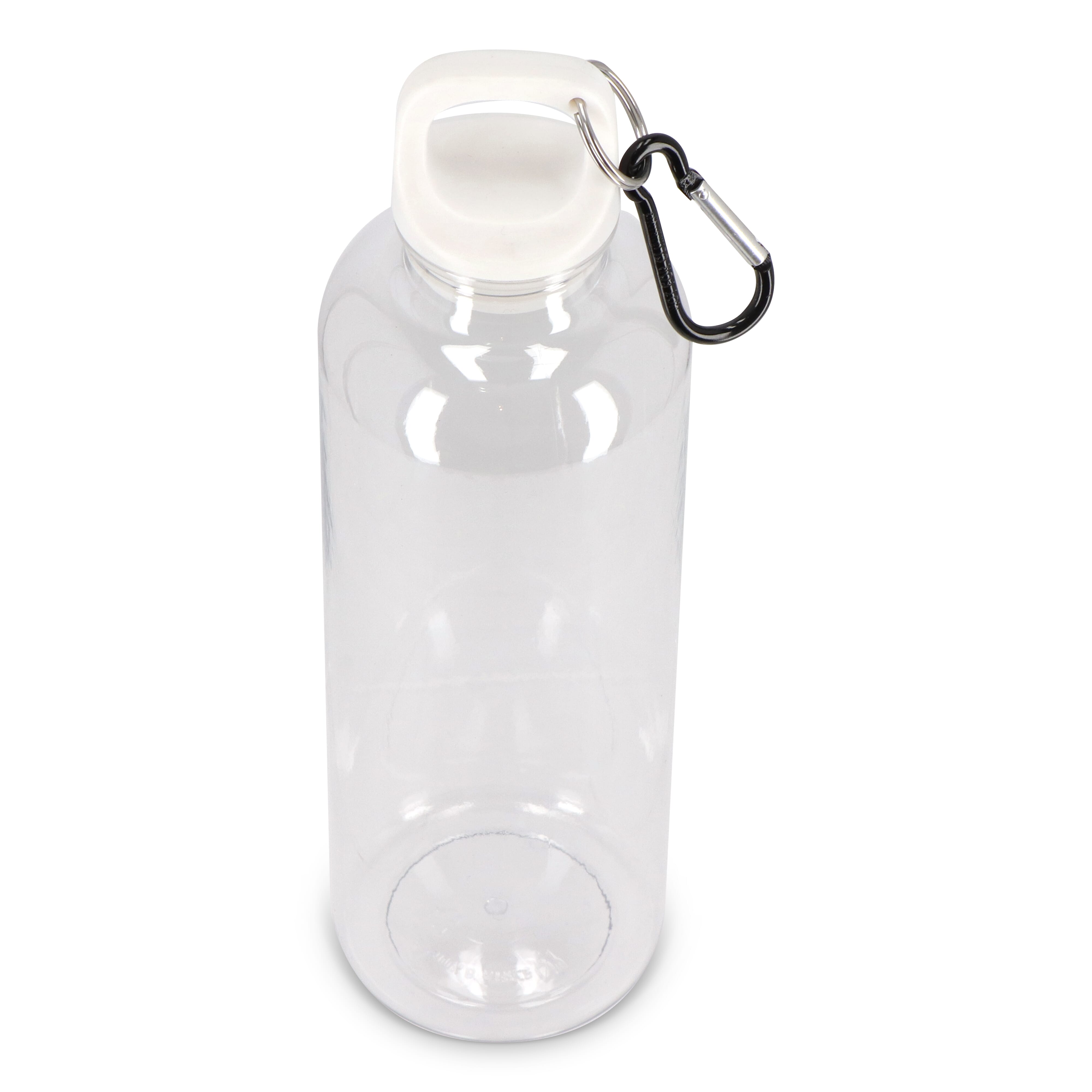 Trinkflasche R-PET 750 ml mit Karabiner – bedruckbar als Werbeartikel