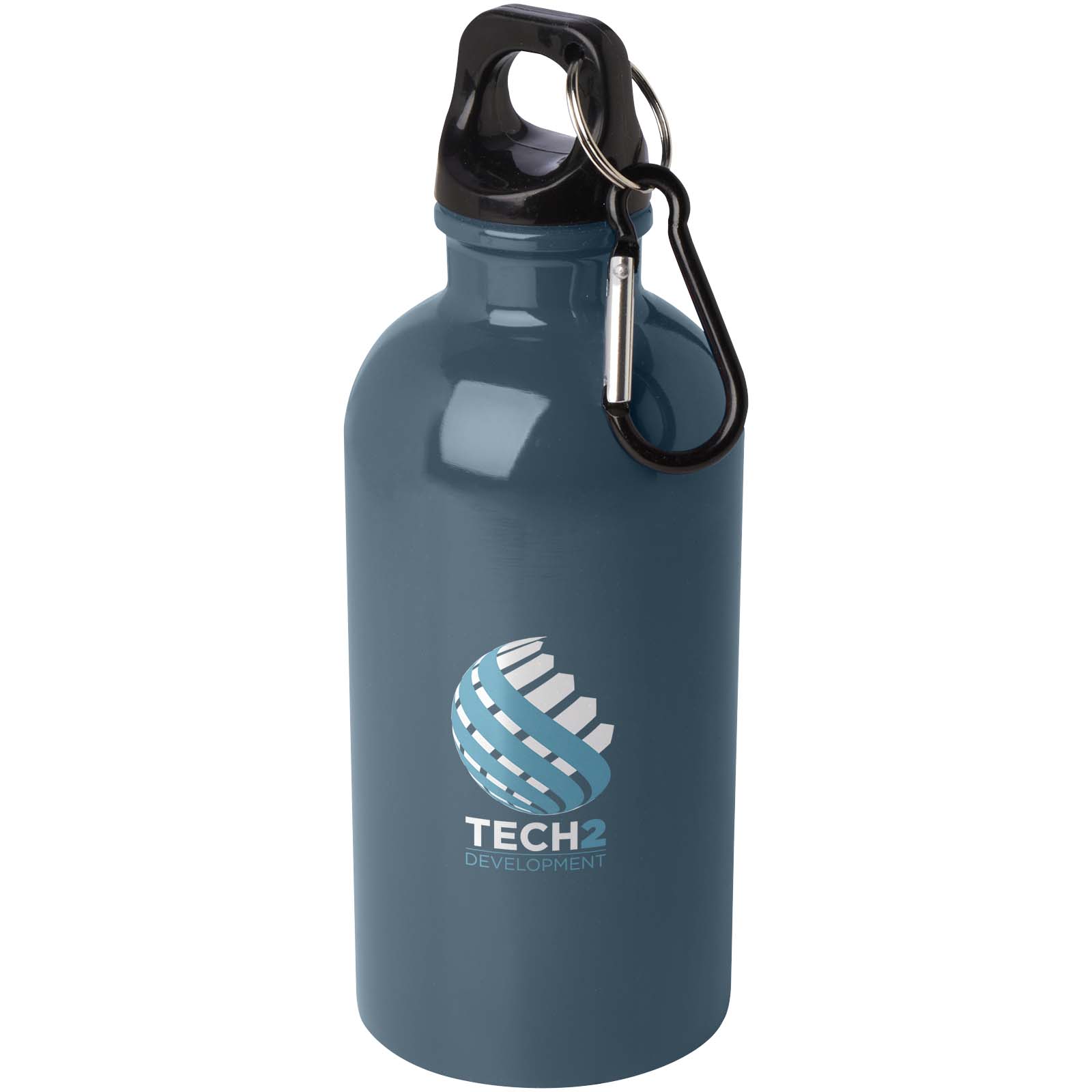 Edelstahl-Trinkflasche Oregon 400 ml, einwandig, mit Karabinerhaken