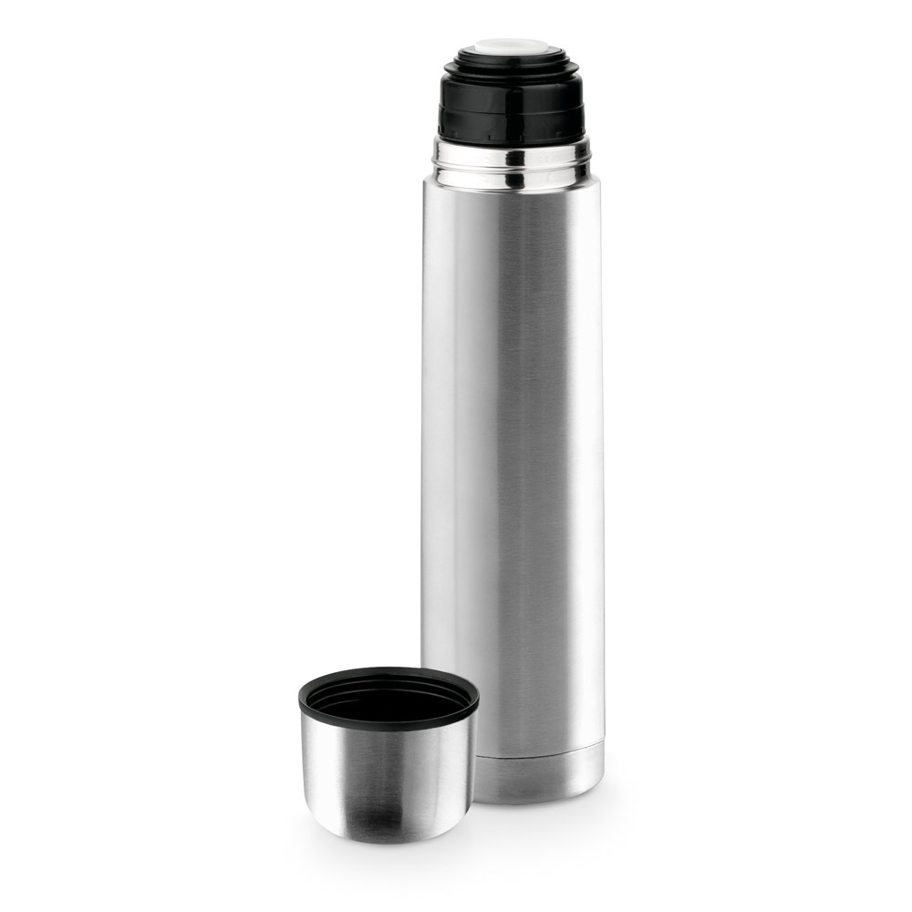 Thermosflasche Edelstahl 1000 ml – bedruckbar mit Lasergravur