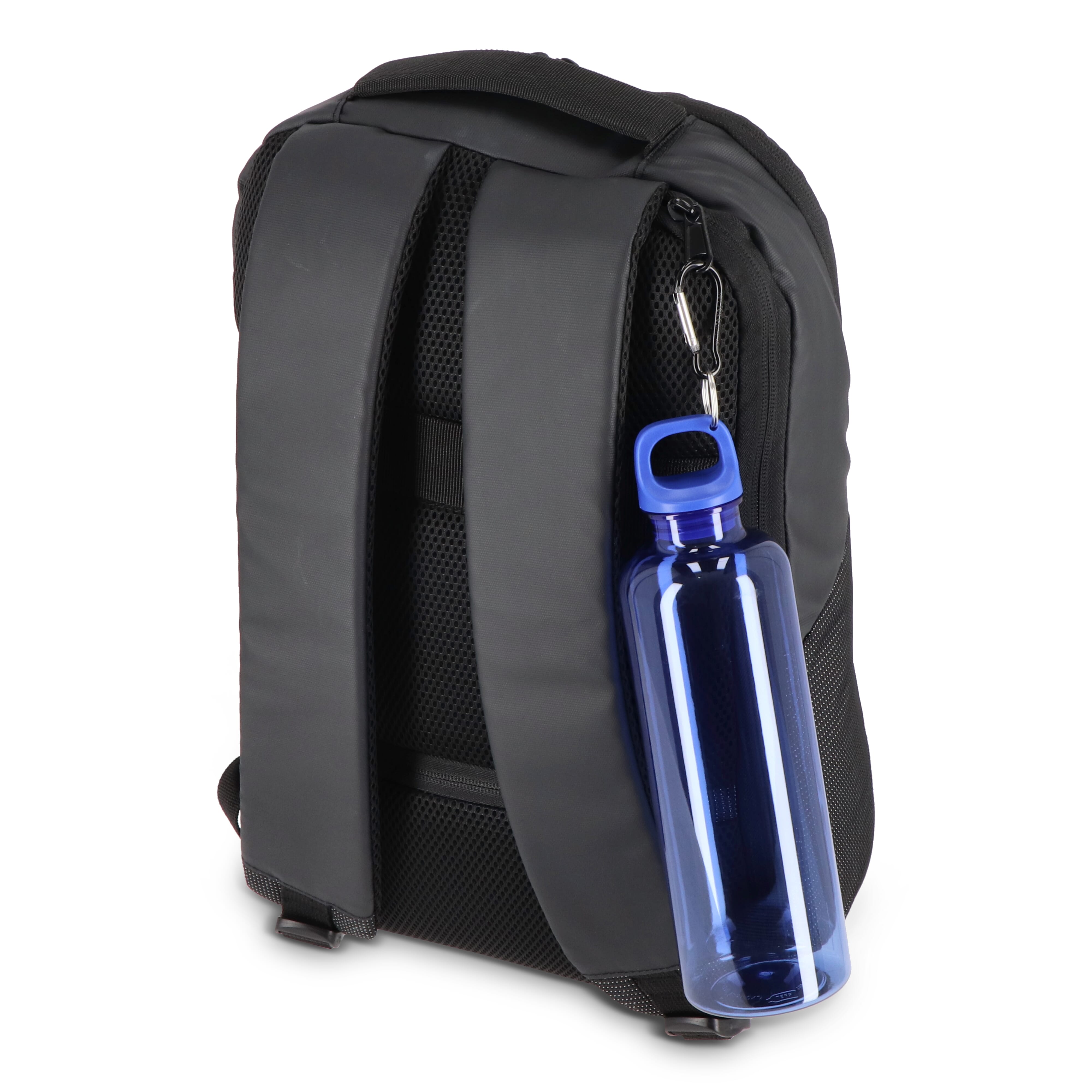 Trinkflasche R-PET 750 ml mit Karabiner – bedruckbar als Werbeartikel